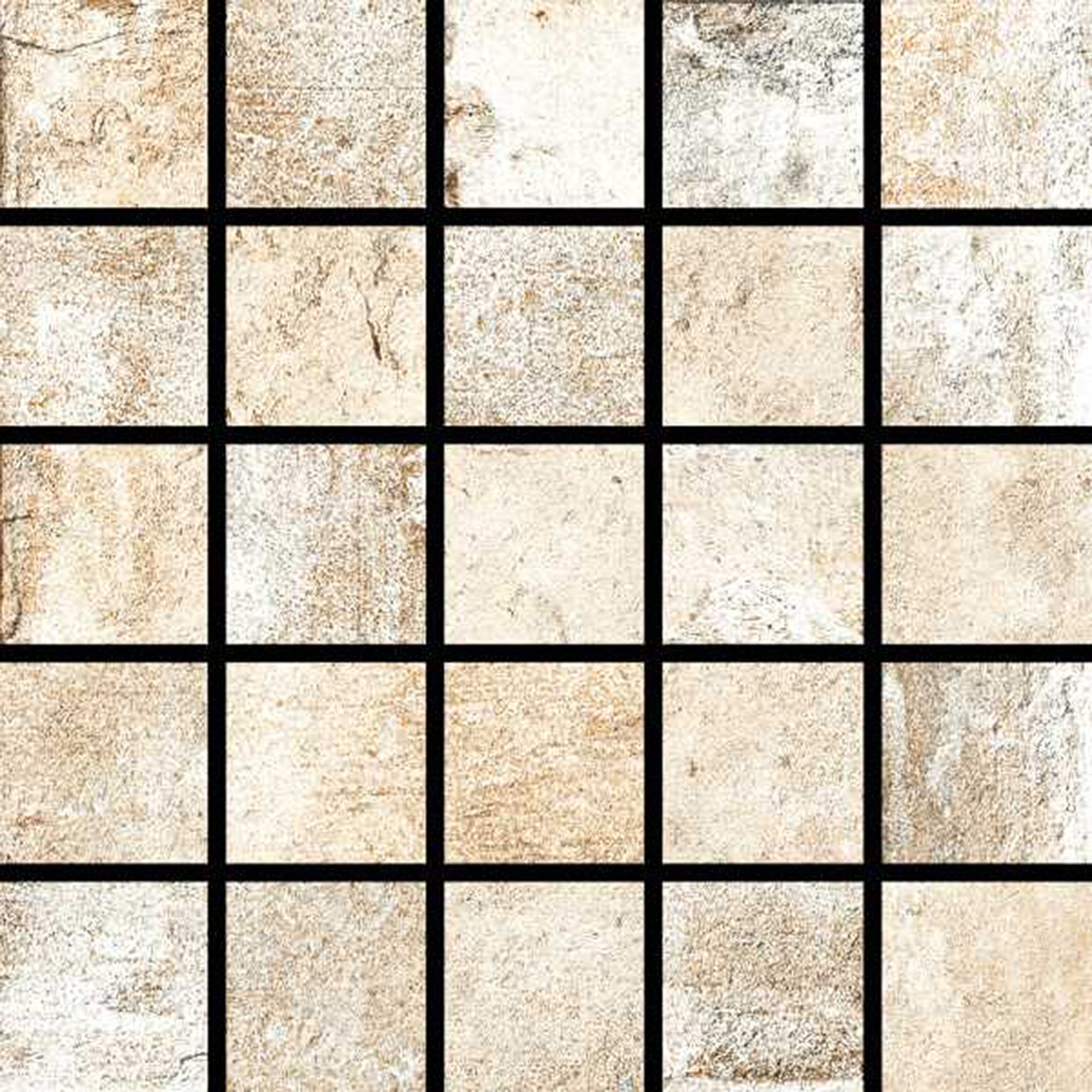 Azulejo mosaico porcelana cazorla efecto cemento blanco 30x30 cm grespania