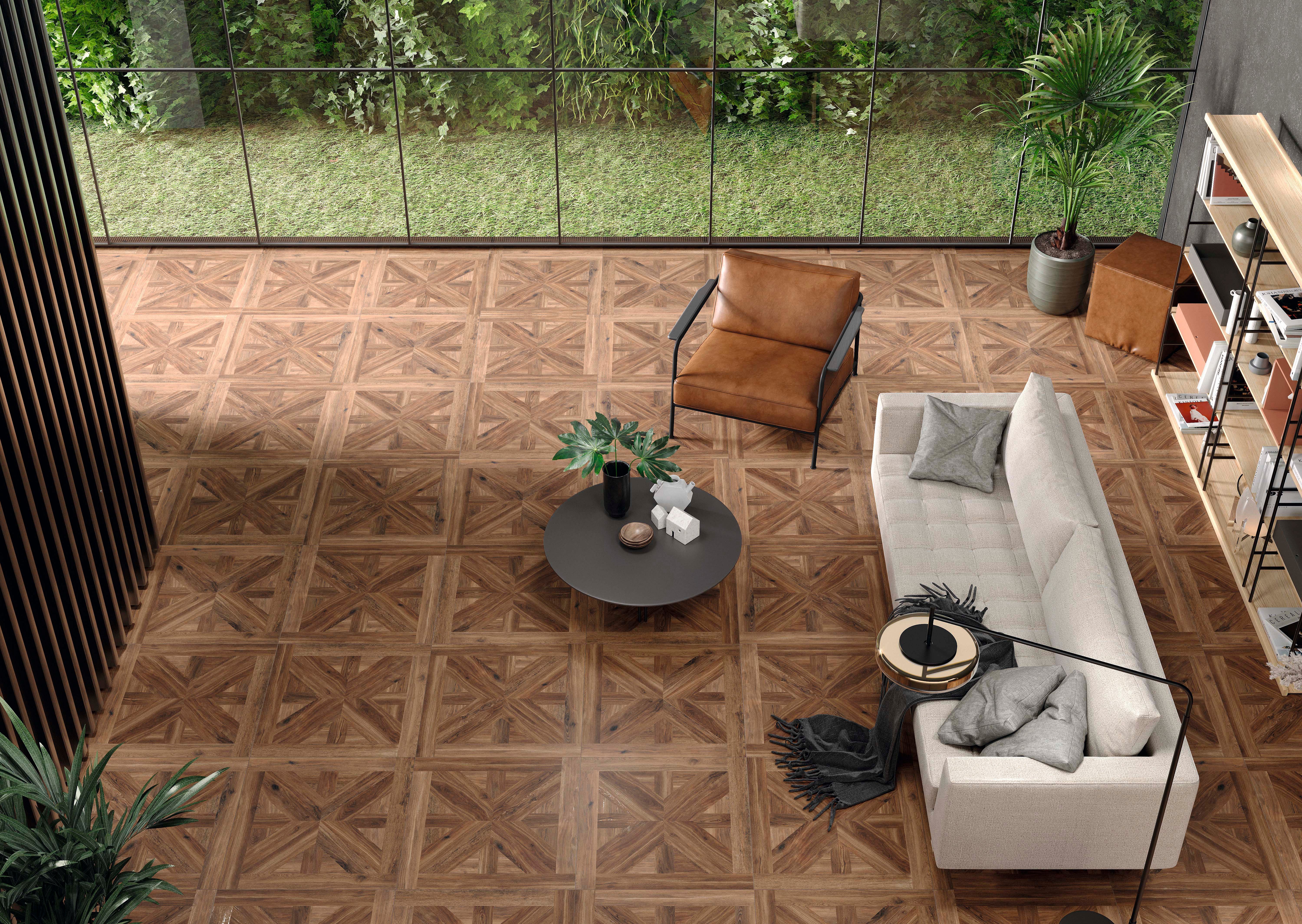 Suelo porcelánico volte efecto madera nogal 75x75 cm c1