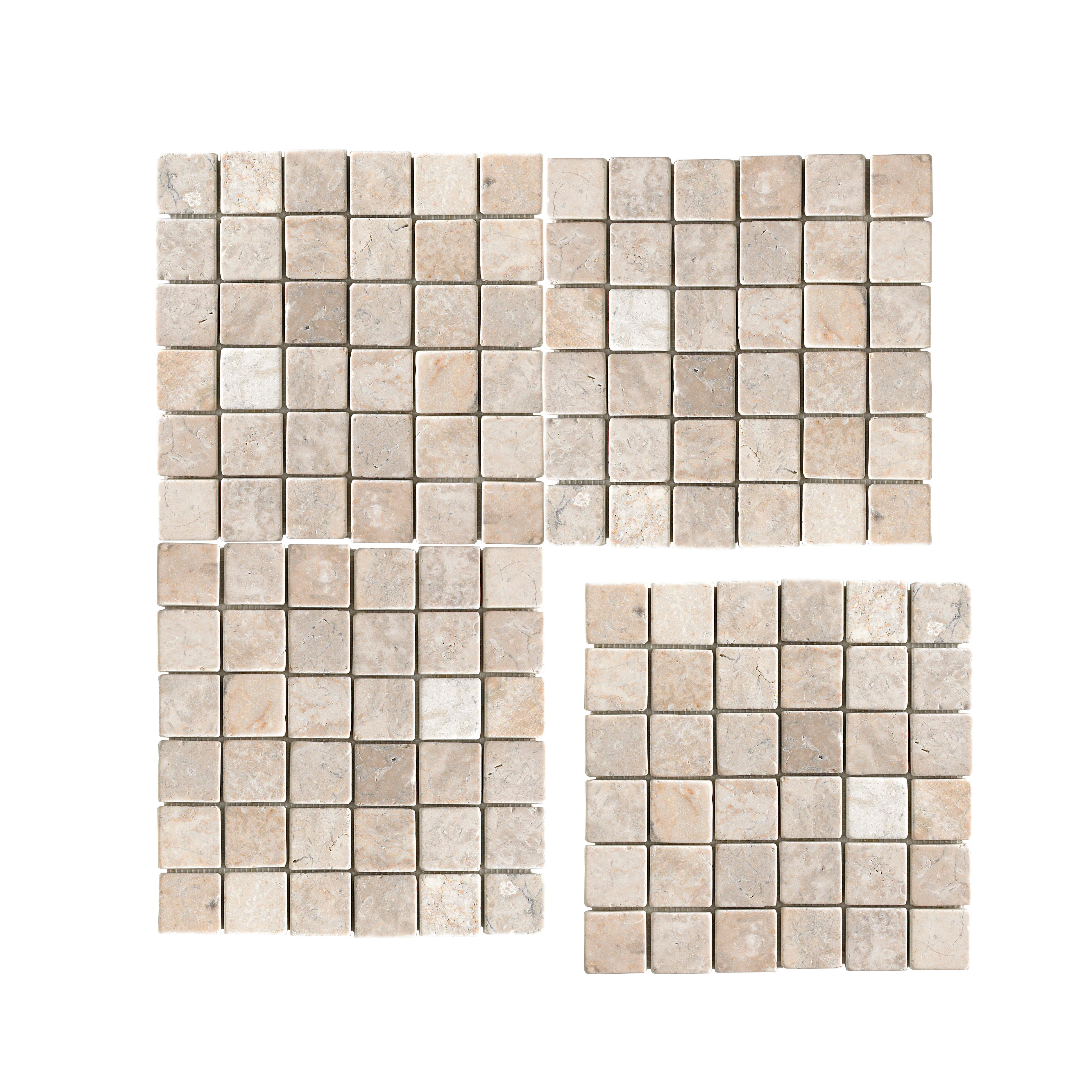 Azulejo mosaico mármol efecto piedra blanco 30x30 cm c1