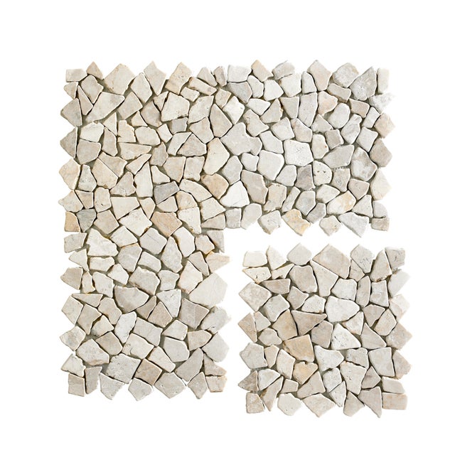Azulejo mosaico mármol efecto piedra blanco 33x33 cm C1