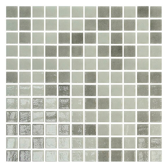 Azulejo mosaico vidrio mosaico deco one mosaic efecto vidrio gris 31x31 cm