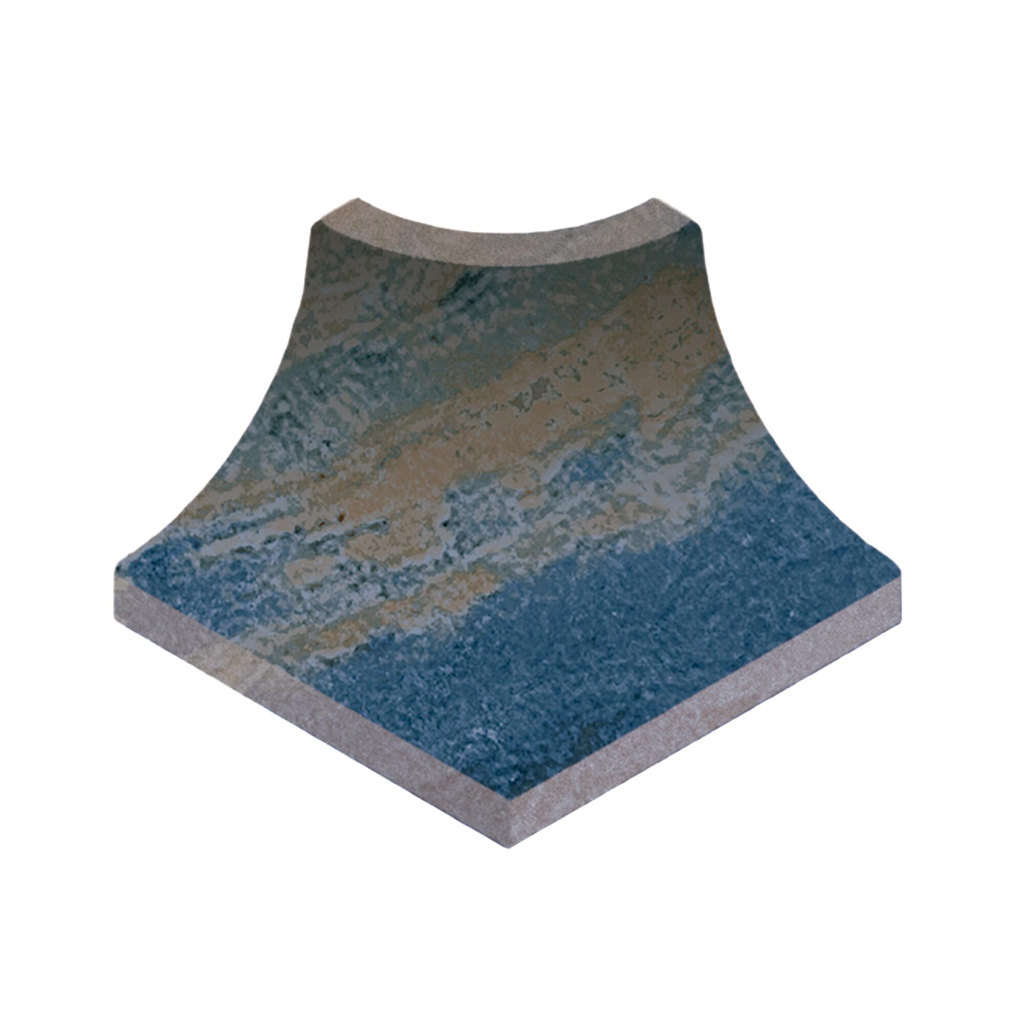 Peldaño extrusionado boreal efecto piedra azul 5x5cm espesor 8mm
