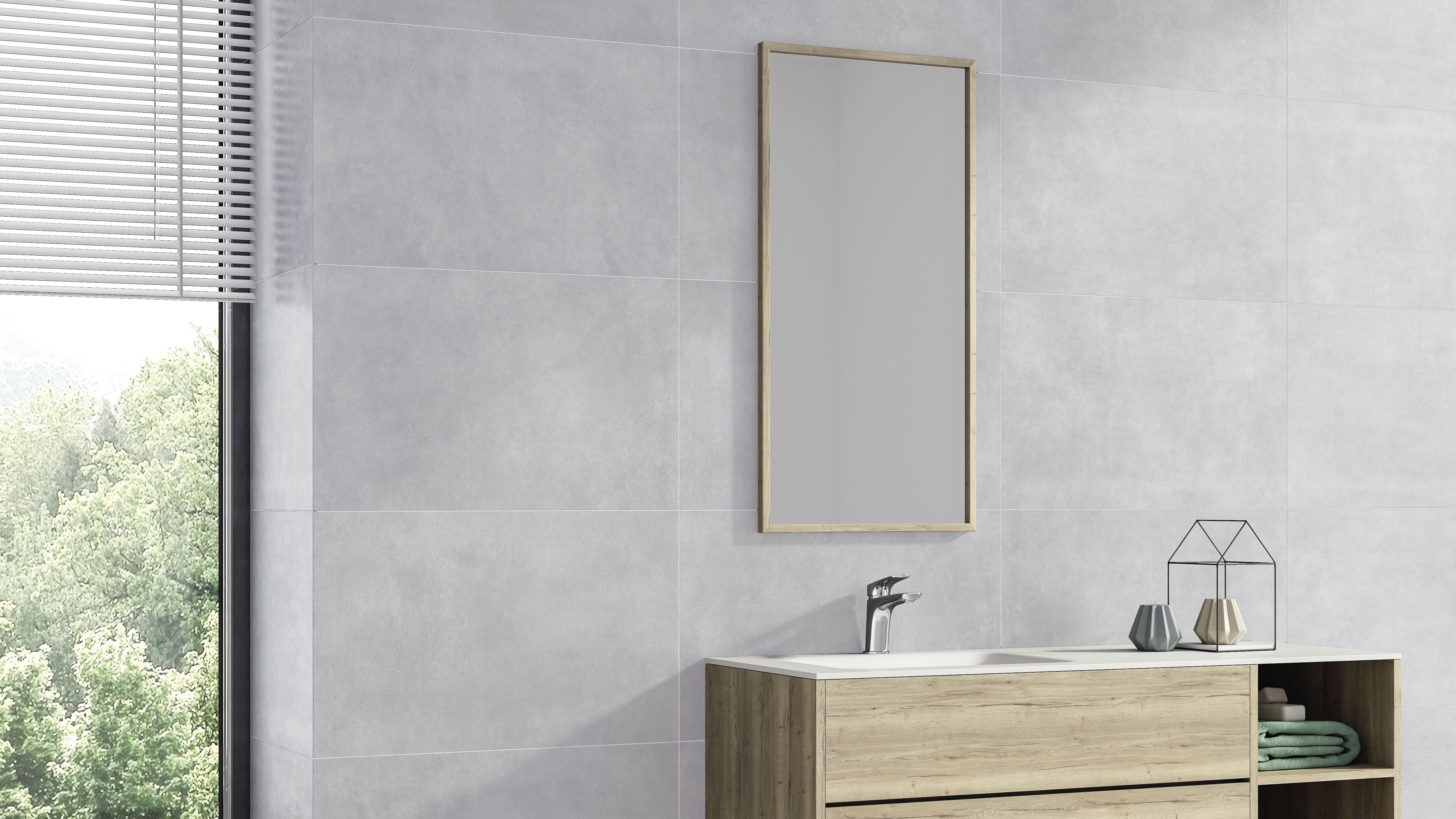 Suelo cerámico eastbourne efecto cemento blanco 40.8x66.2 cm c1