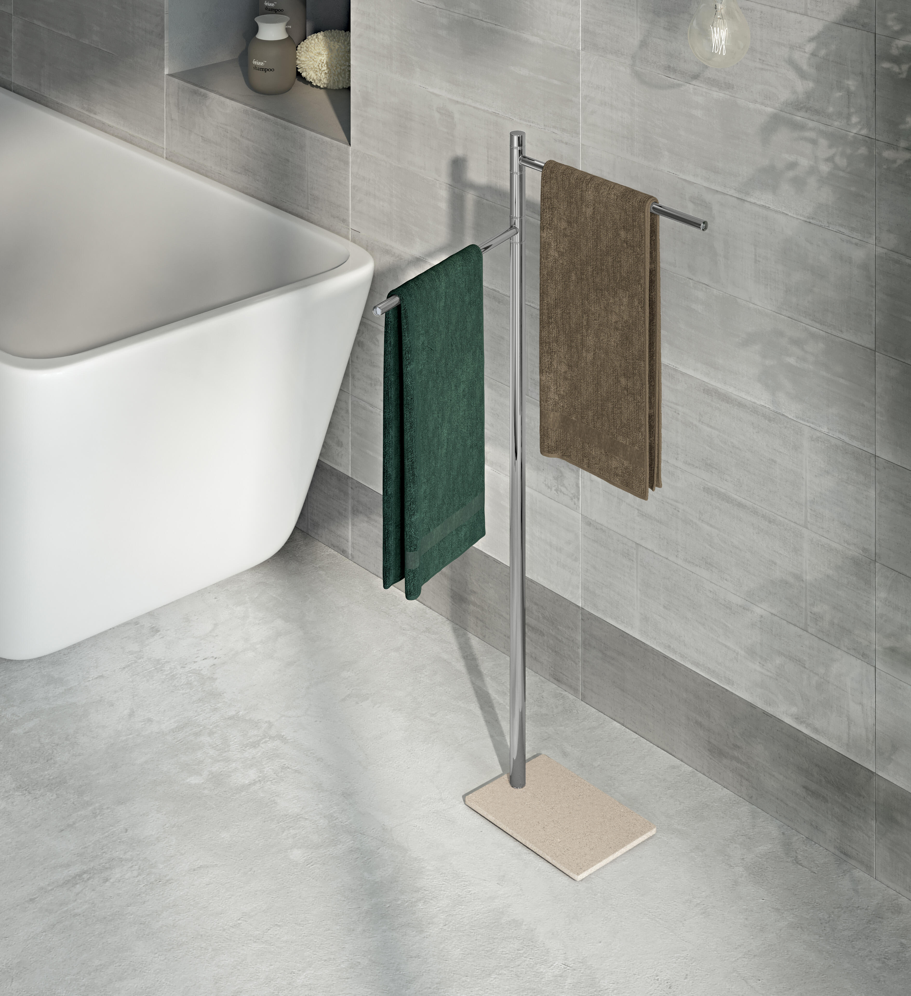 Piantana porta asciugamani Trilly Beige in inox - 4