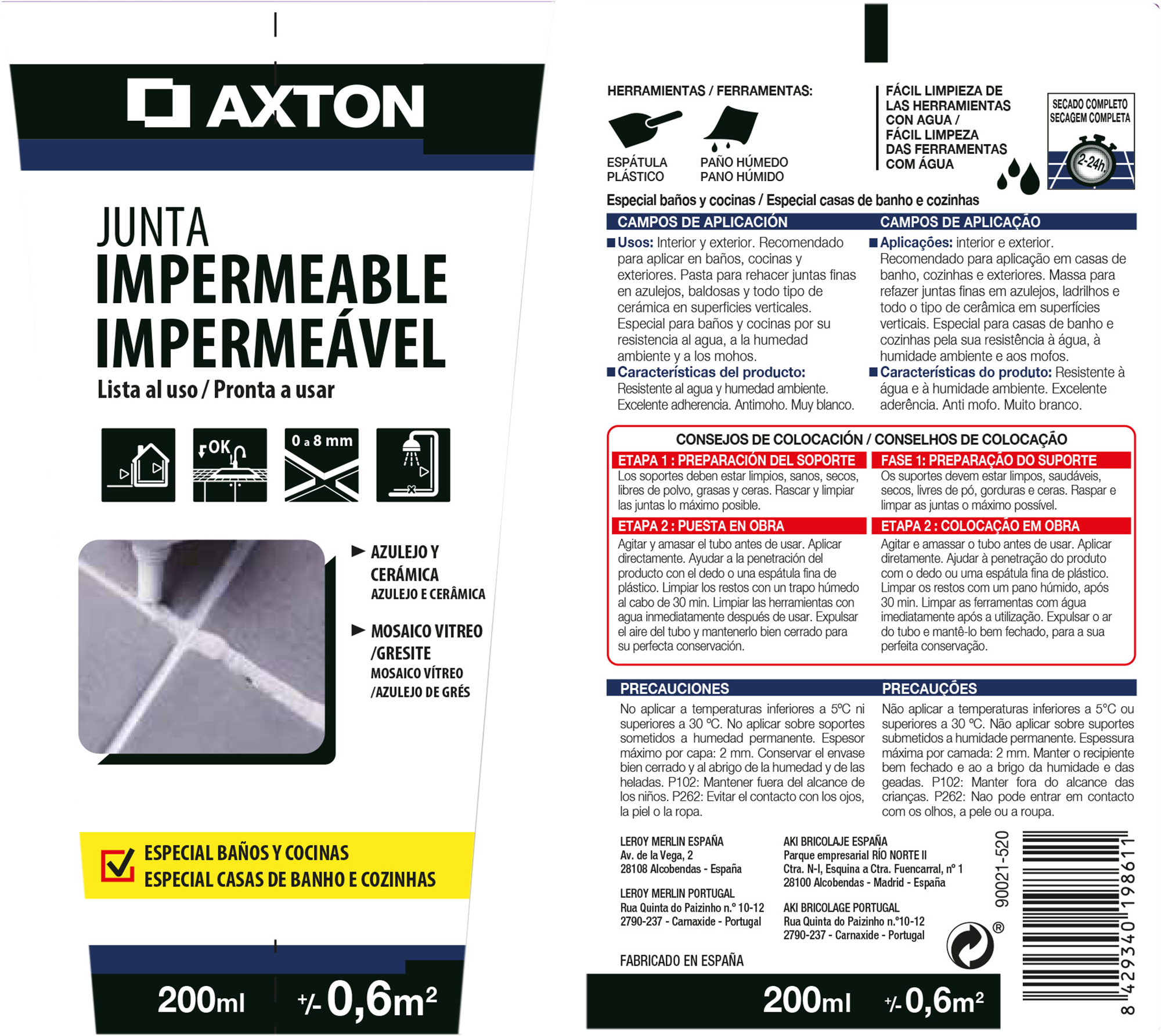 Junta impermeable lista al uso AXTON Blanco 0.20kg - 4