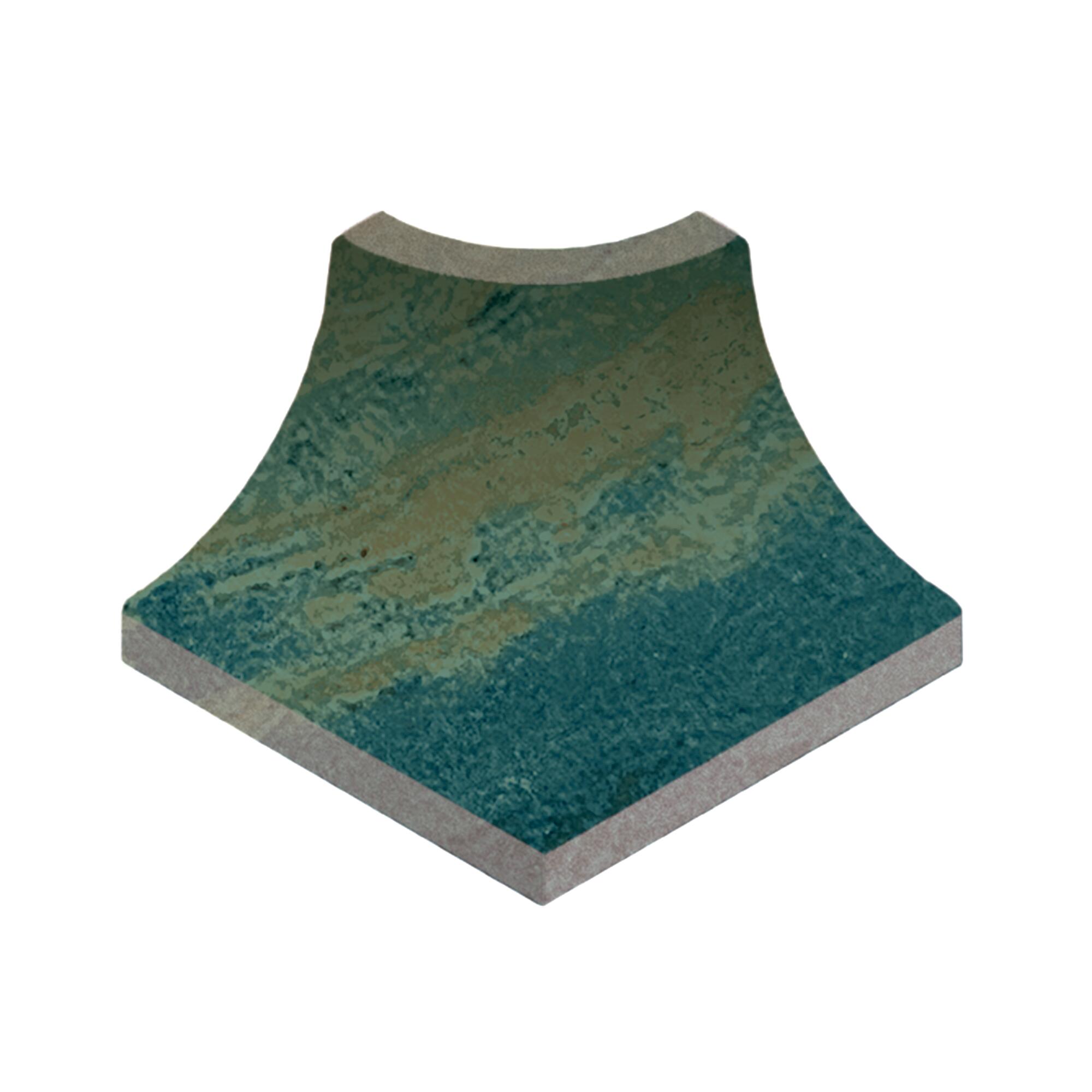 Peldaño extrusionado boreal efecto piedra verde 5x5cm espesor 8mm