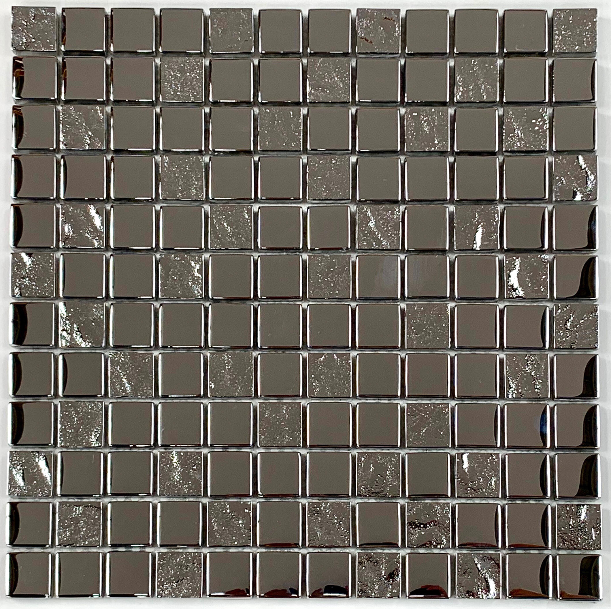 Azulejo mosaico vidrio elegance luxury efecto metal plata 30x30 cm