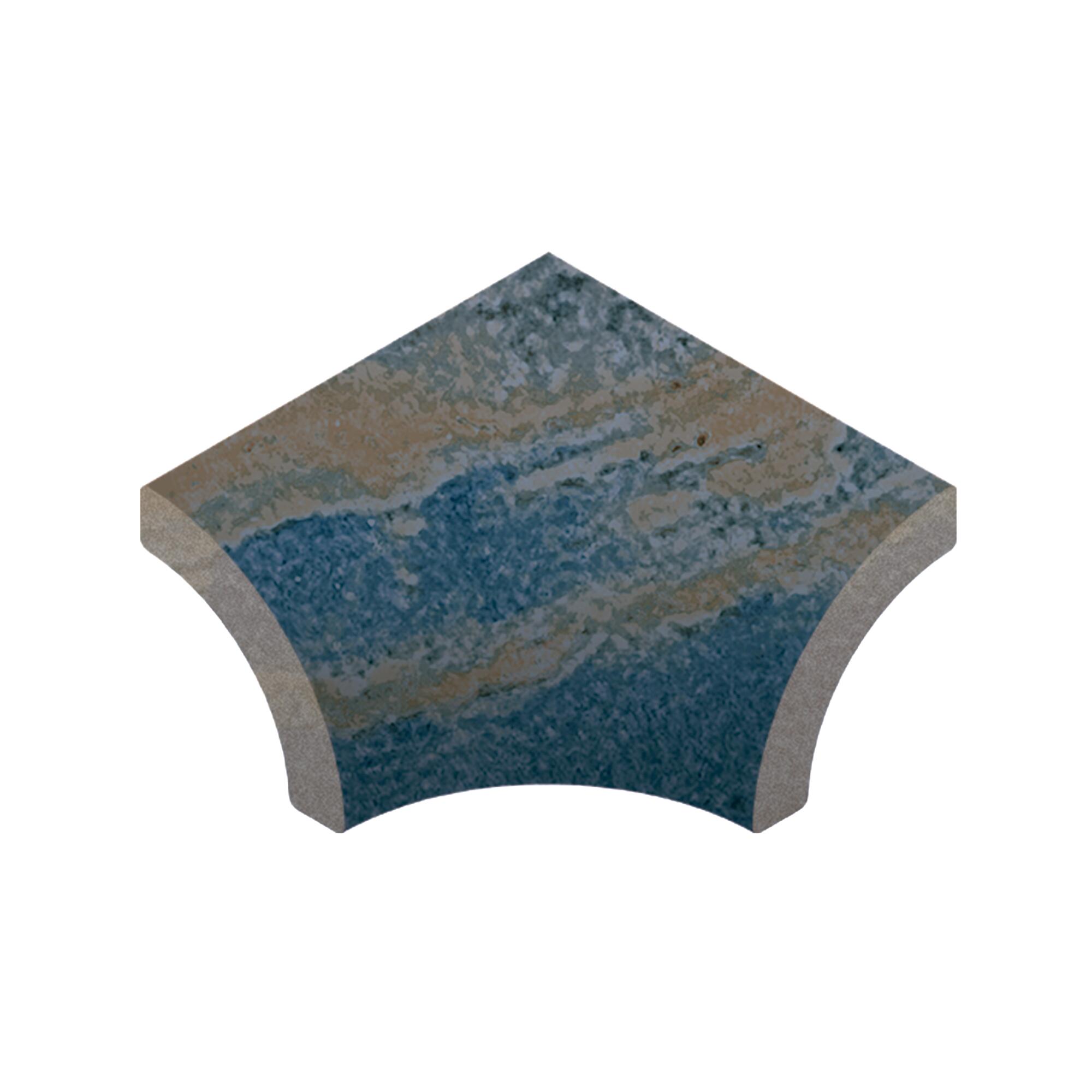 Peldaño extrusionado boreal efecto piedra azul 5x5cm espesor 8mm