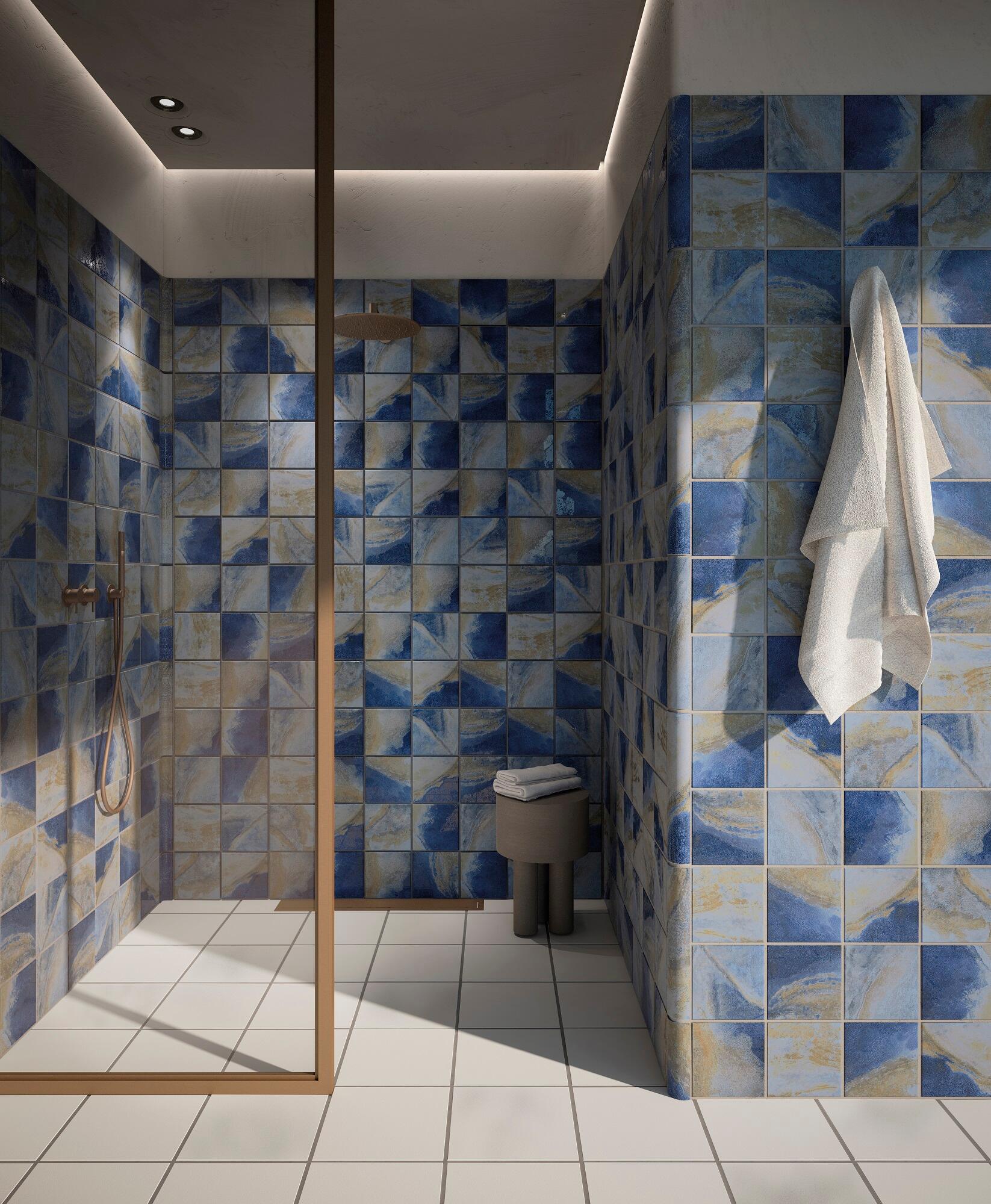 Azulejo piscina cerámico boreal efecto piedra océano 16.25x16.25 cm c1