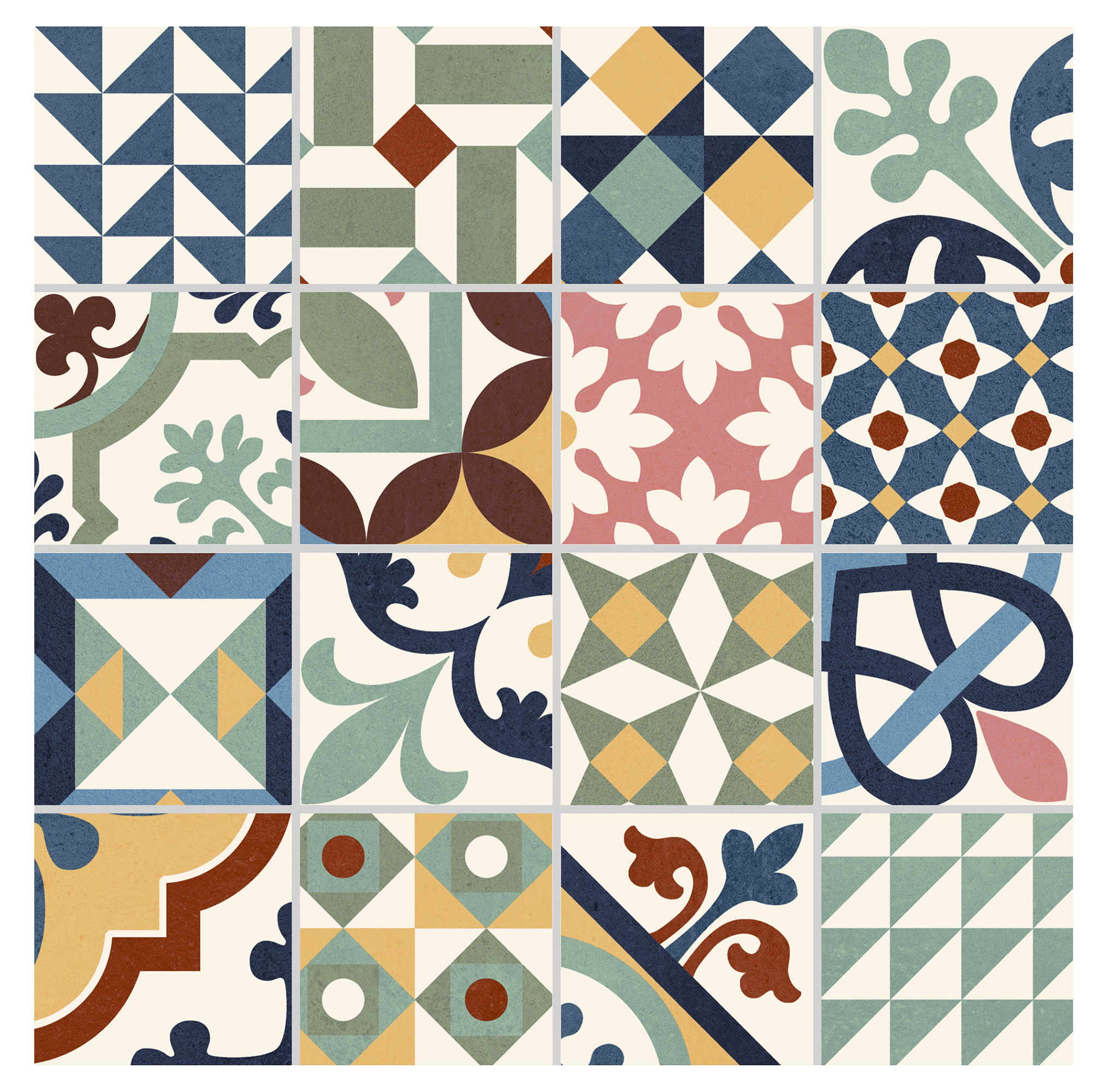 Azulejo mosaico gres esmaltado heritage efecto vidrio multicolor 30x30 cm artens