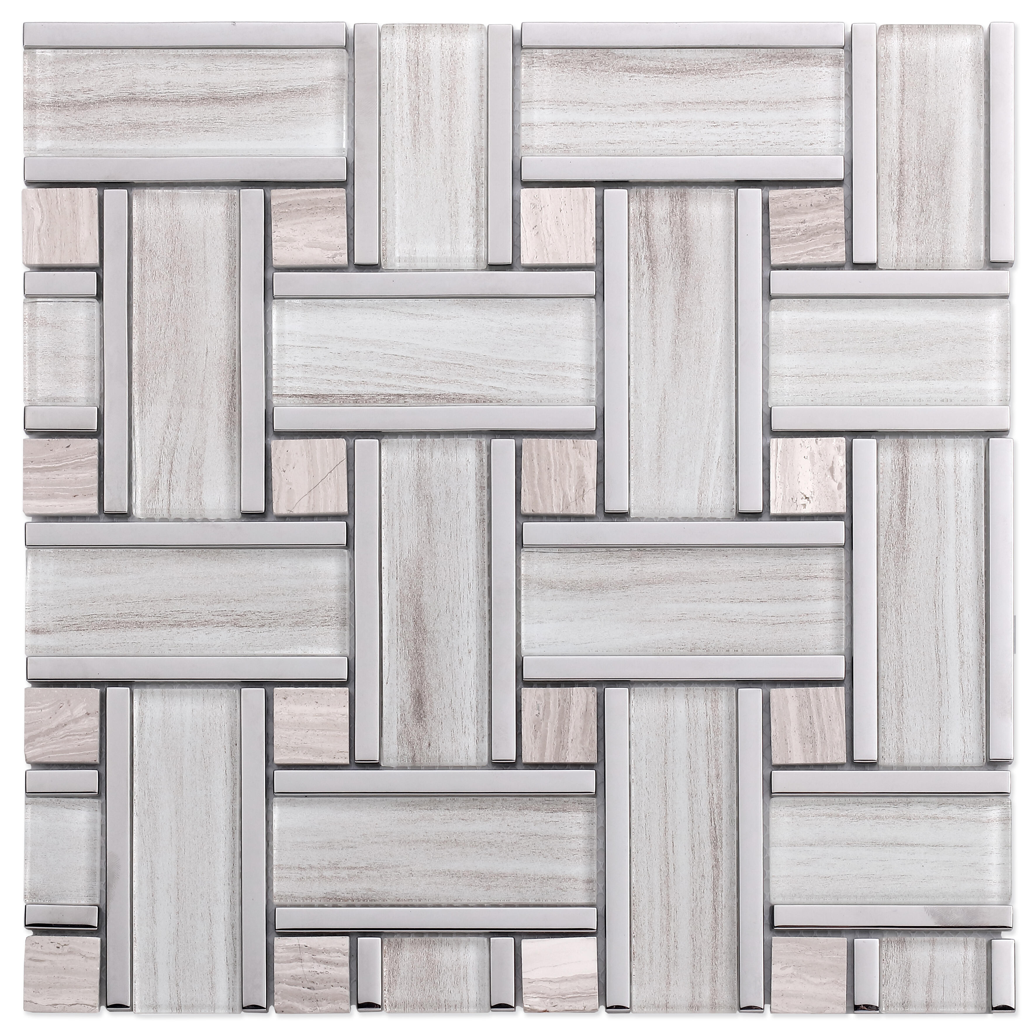 Azulejo mosaico vidrio canvas efecto mármol gris 30x30 cm