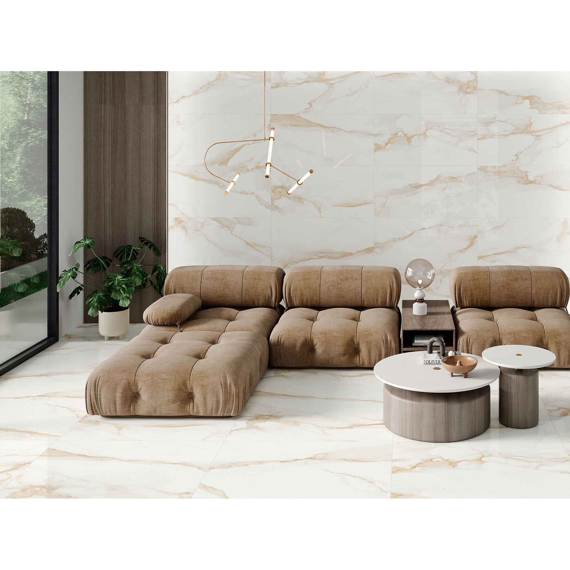 Suelo porcelánico marmi efecto mármol oro 60x120 cm c1 artens