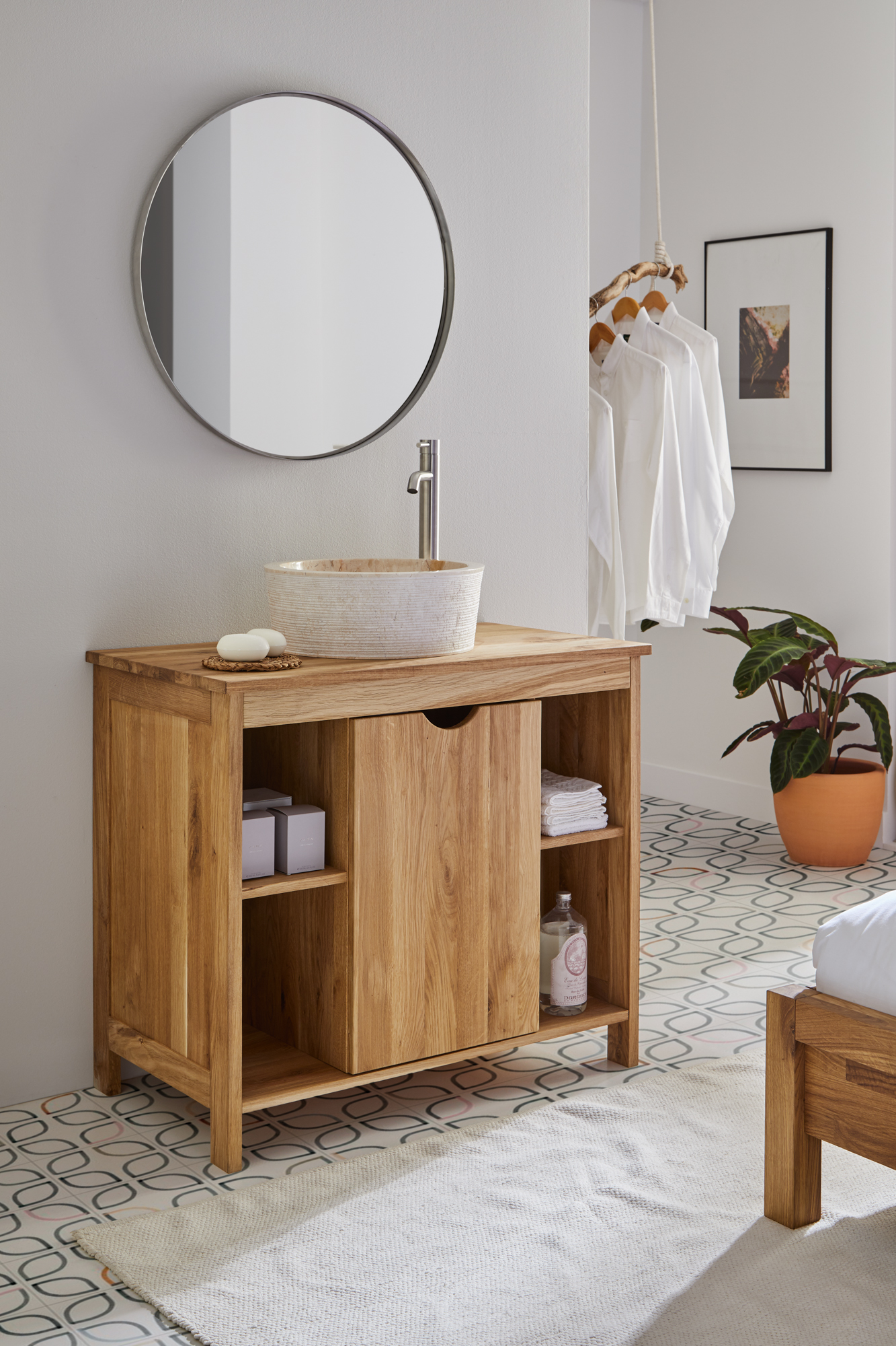 Lavatório de pousar 40 cm bege pedra Bahia - 18