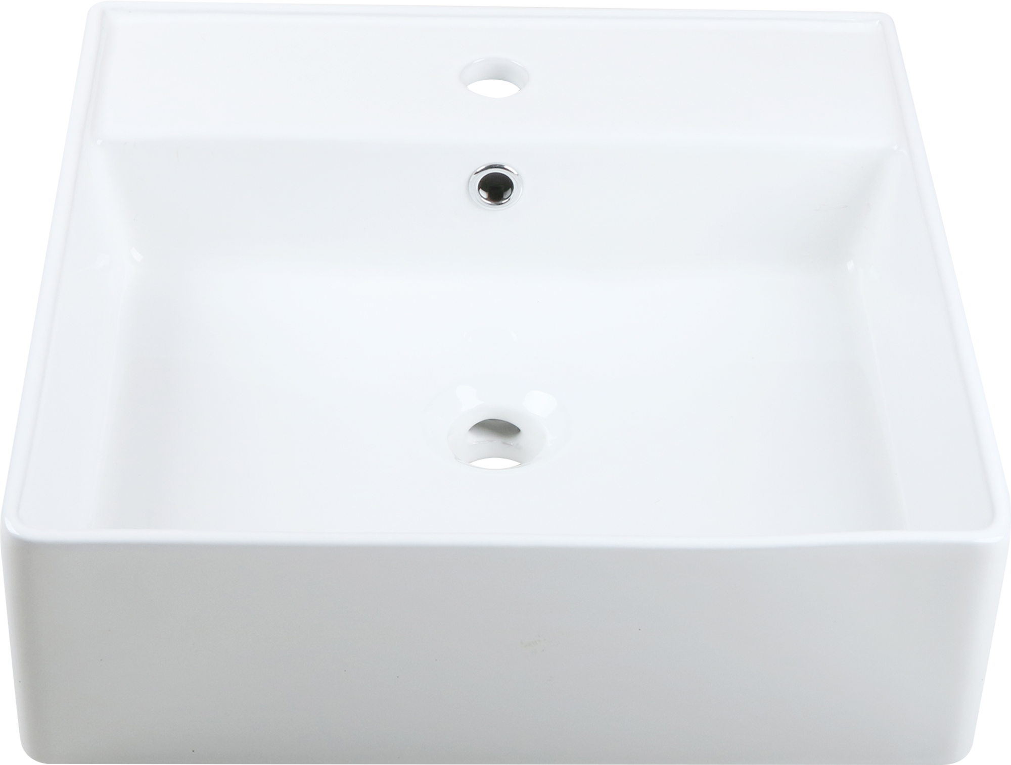 Lavabo da appoggio SENSEA quadrato in ceramica L 46 x H 14.5 x P 46 cm bianco lucido - 8