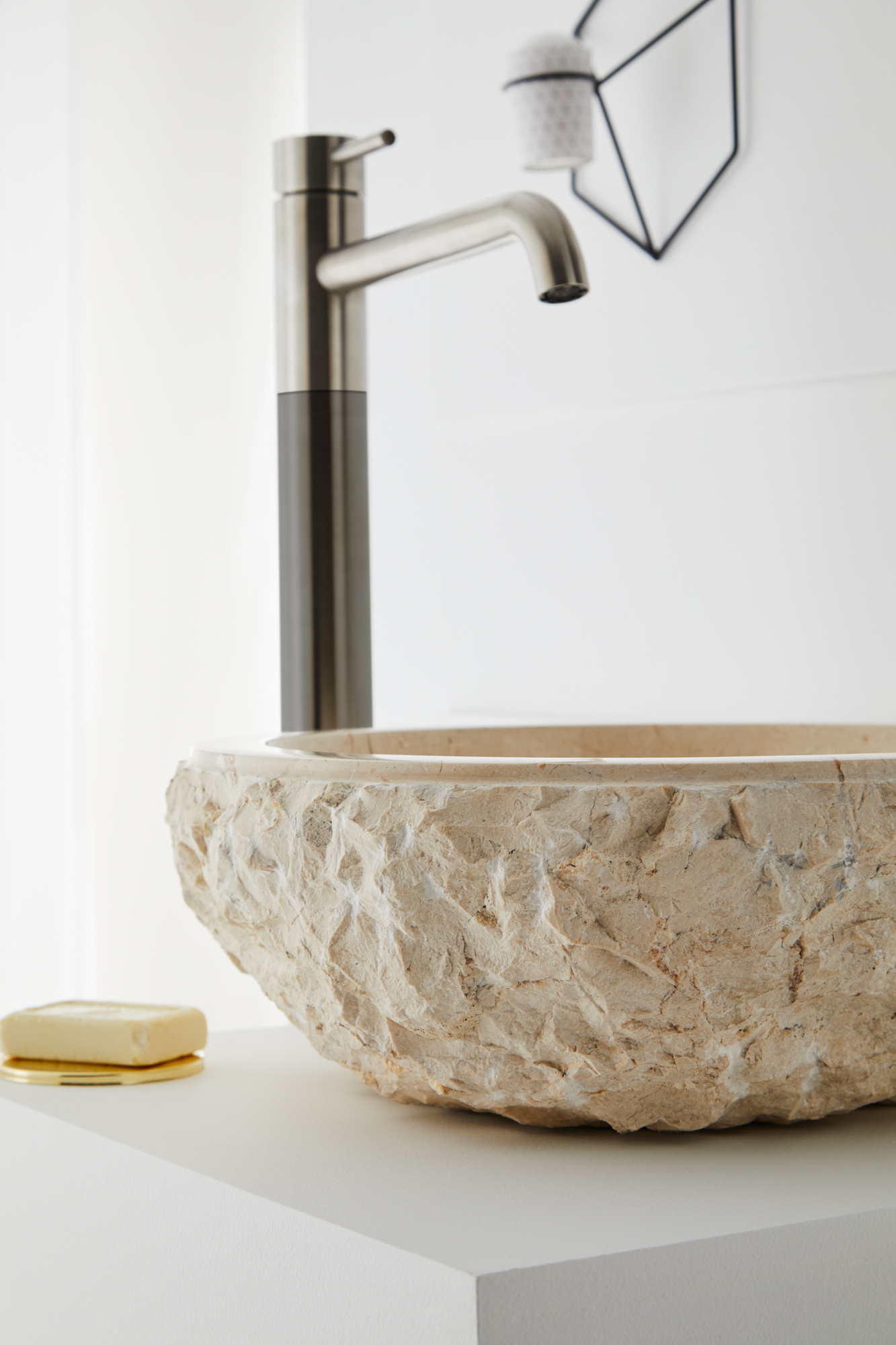 Lavatório de pousar 40 cm bege pedra Aruba - 12