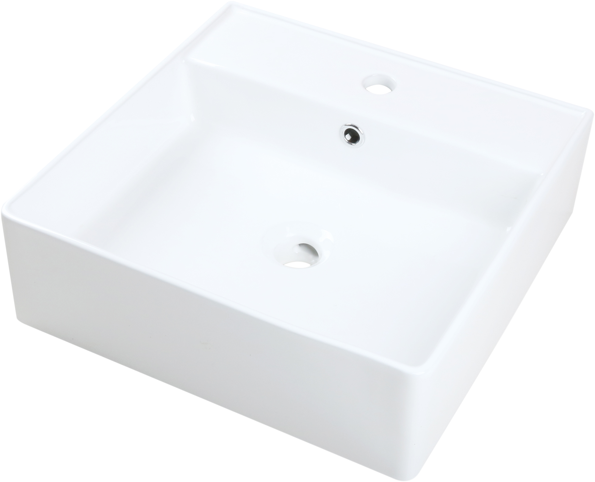 Lavabo da appoggio SENSEA quadrato in ceramica L 46 x H 14.5 x P 46 cm bianco lucido - 7