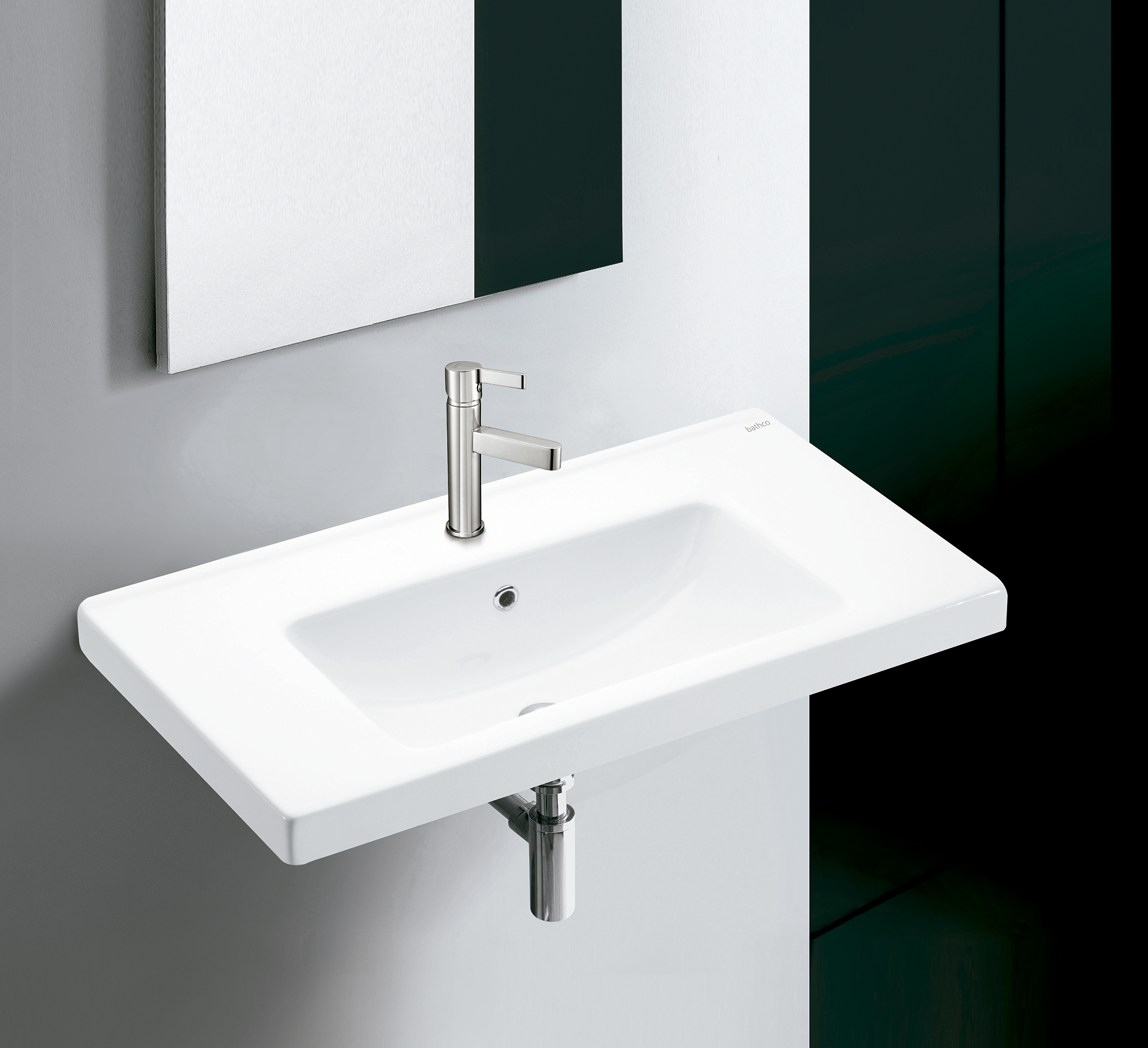 Lavabo suspendido praga blanco brillante 83x21x43 cm