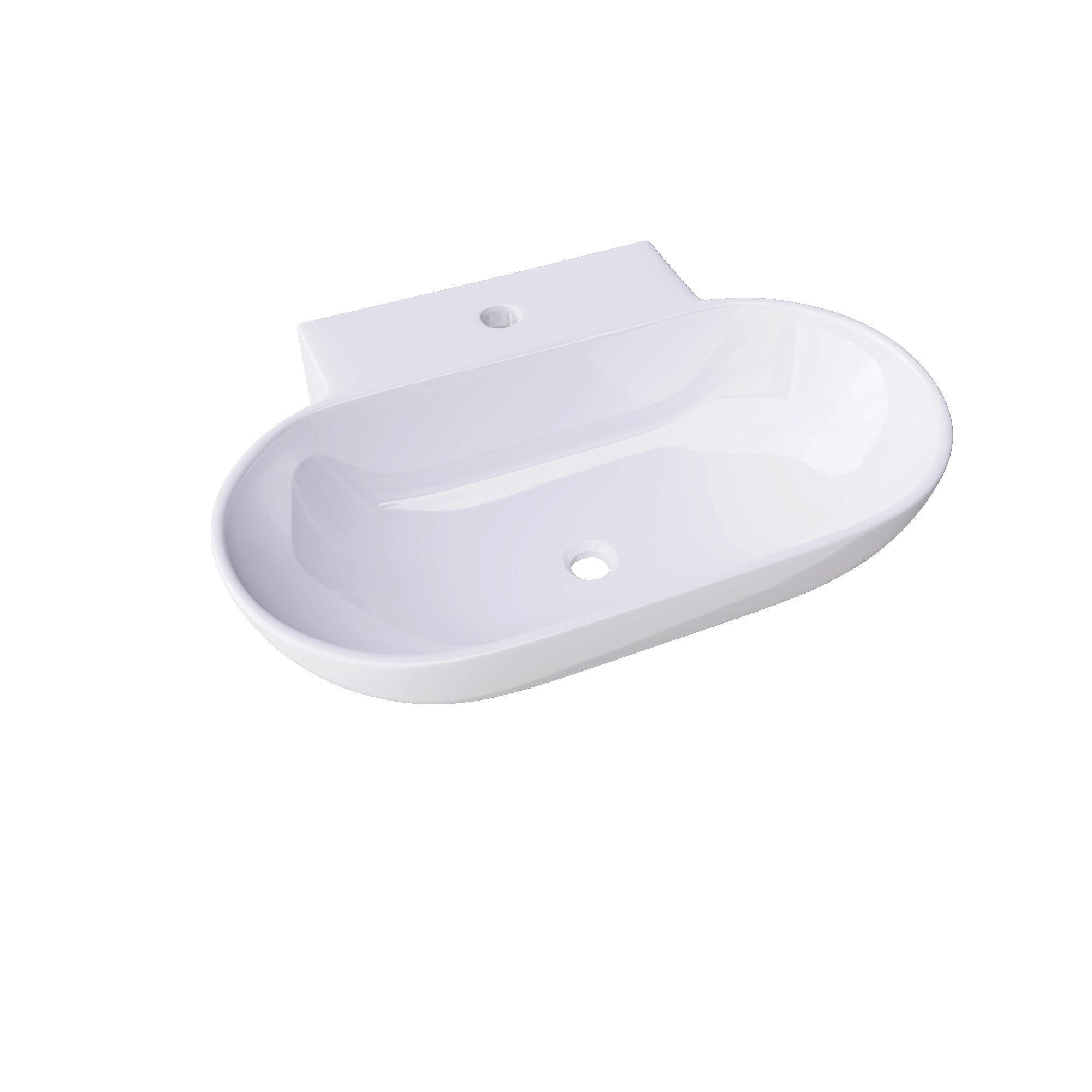 Lavabo de sobreponer pisa brillante 56x12.5x11.1 cm