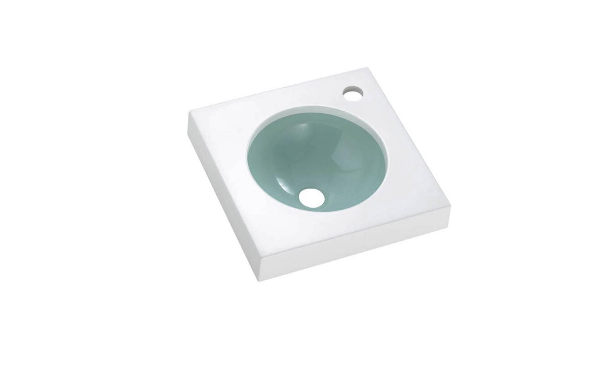 Lavabo suspendido une blanco brillante 35x6x35 cm