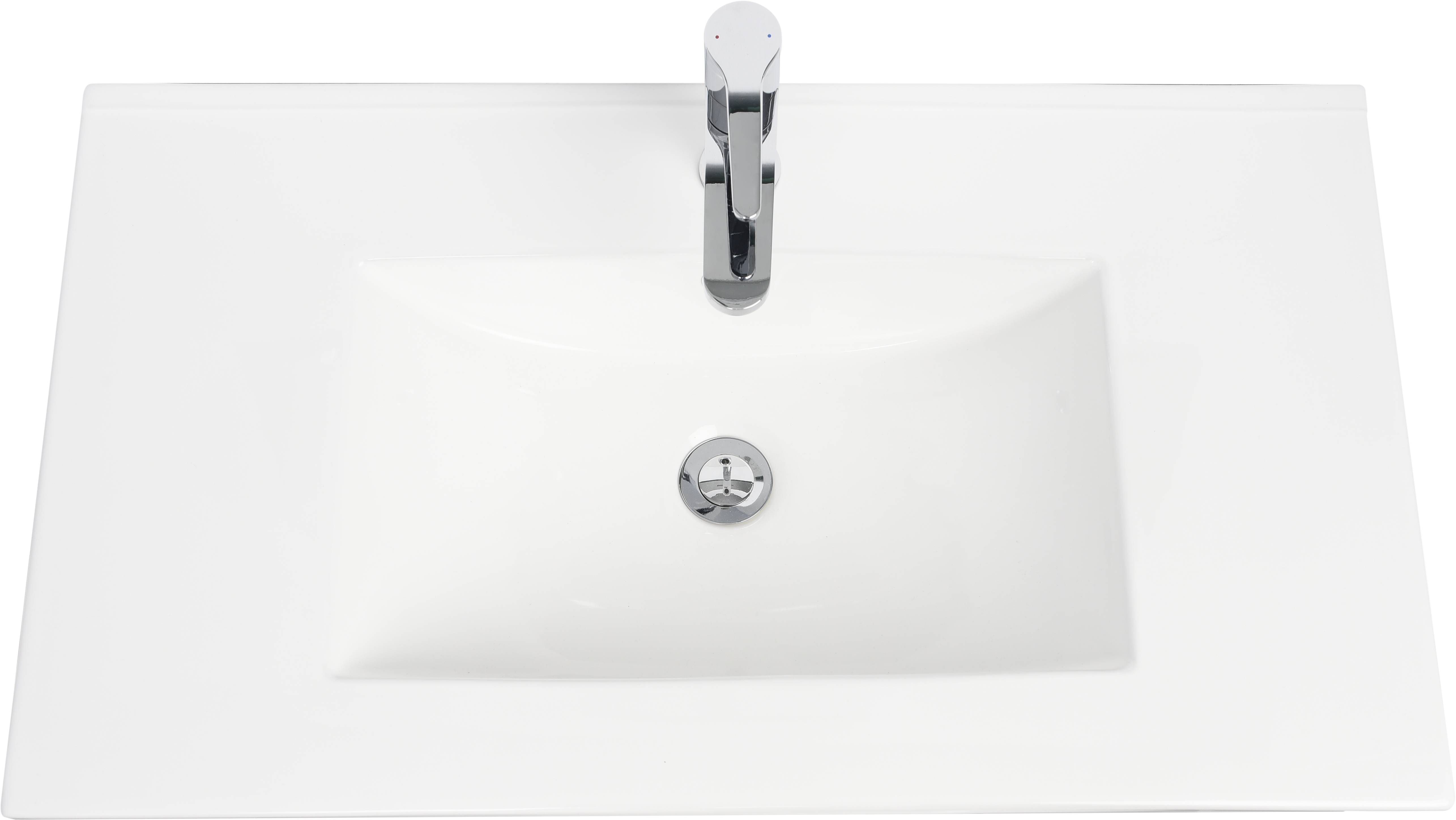 Lavabo a incasso rettangolare vasca centrale Essential L 81 x H 16 x P 46 cm in ceramica bianco lucido - 13