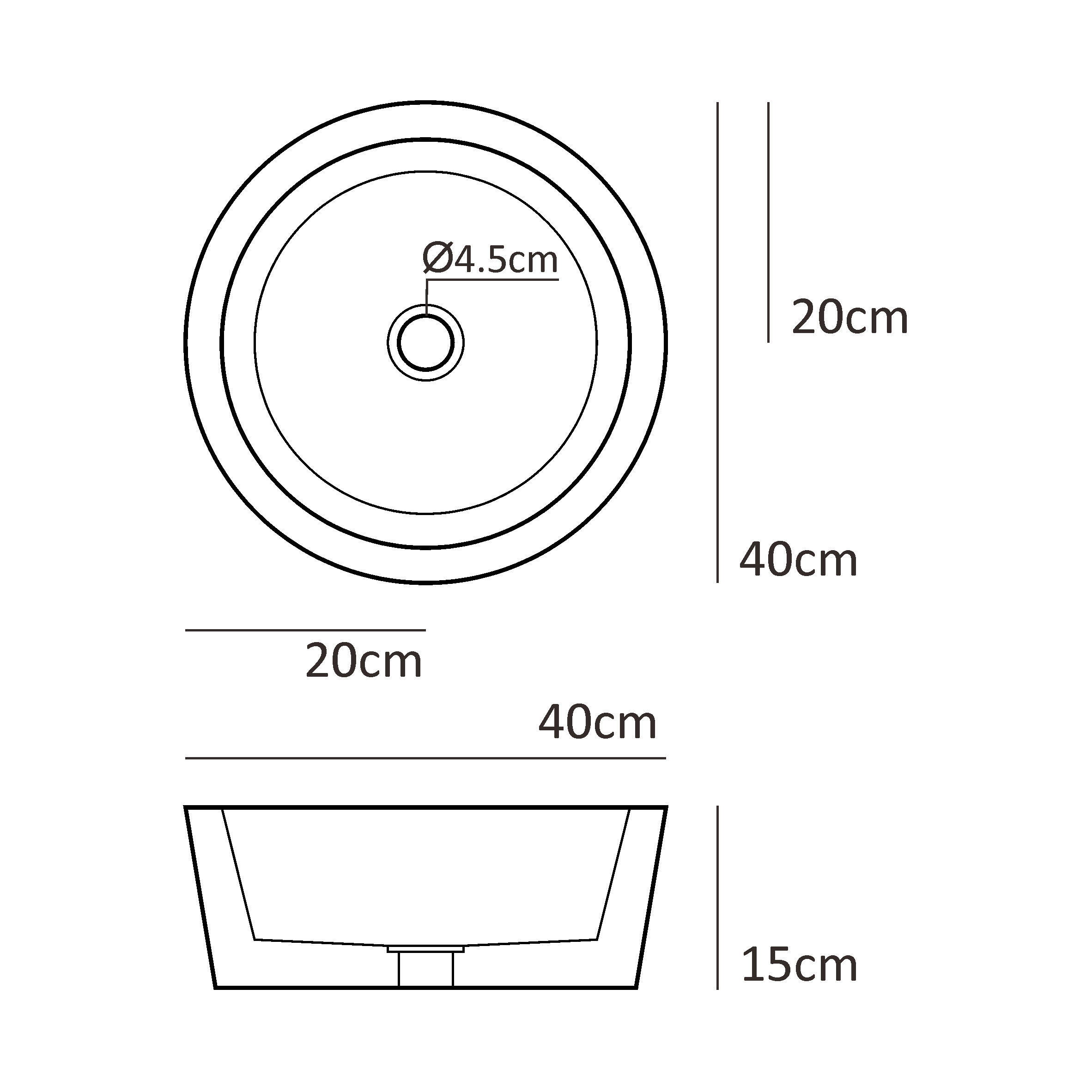 Lavatório de pousar 40 cm bege pedra Bahia - 8
