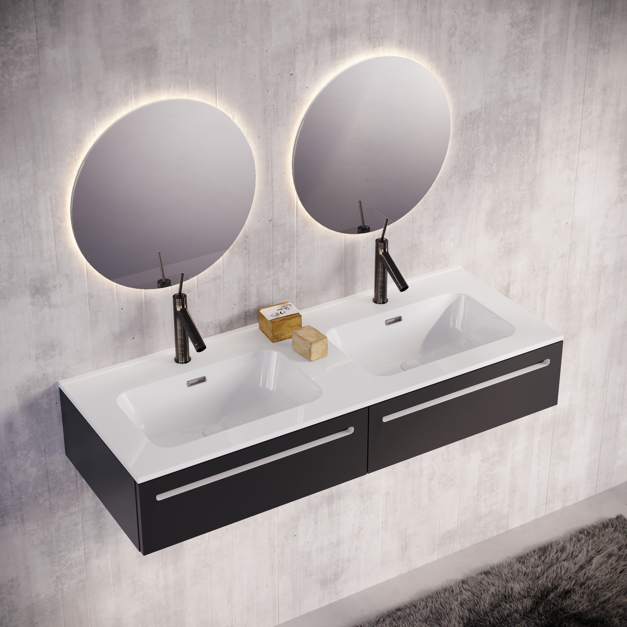 Lavatório de encastrar 121x15x46 cm branco Basins Mia - 6