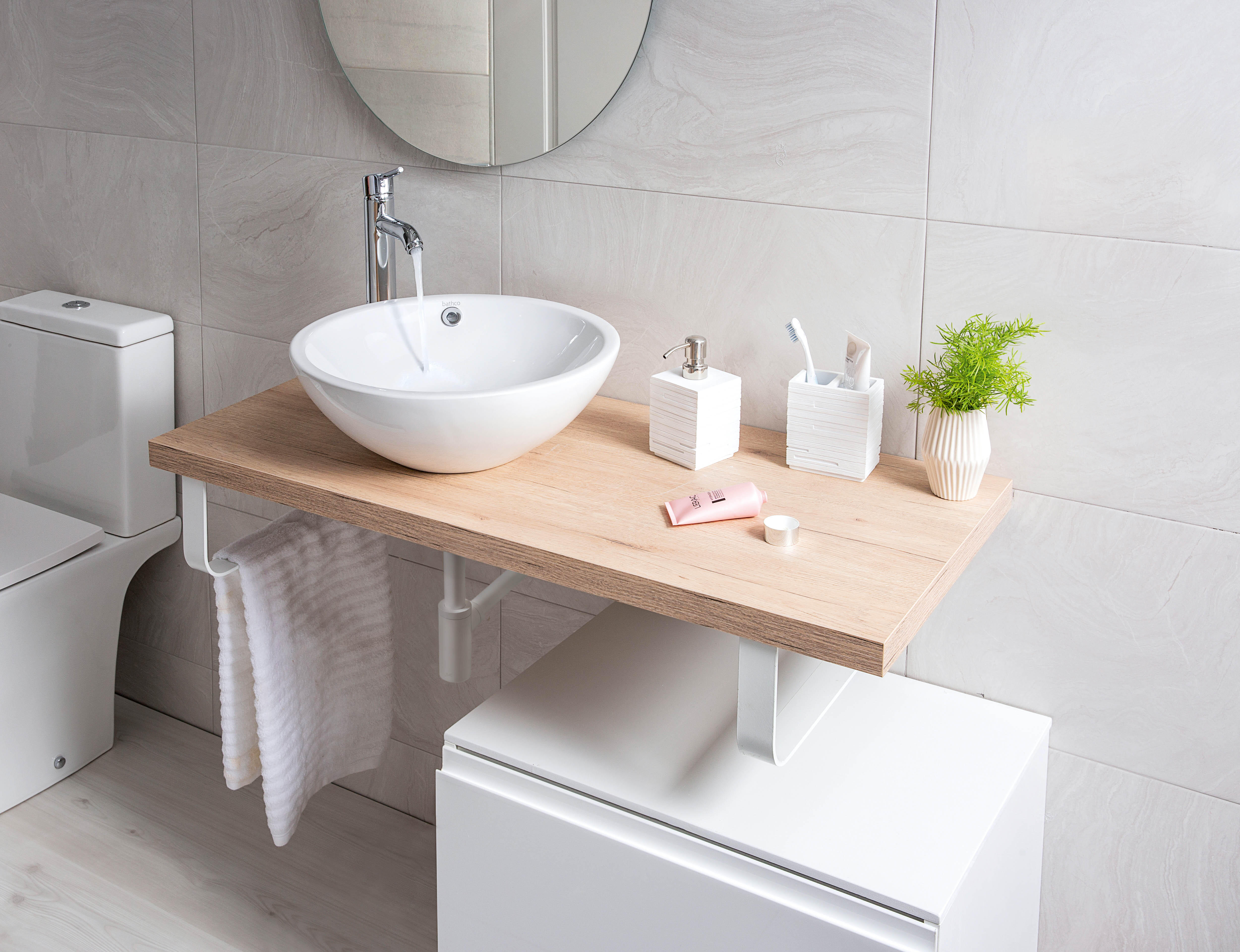 Lavabo de sobreponer Castellon  brillante 43x14.5x43 cm - 4