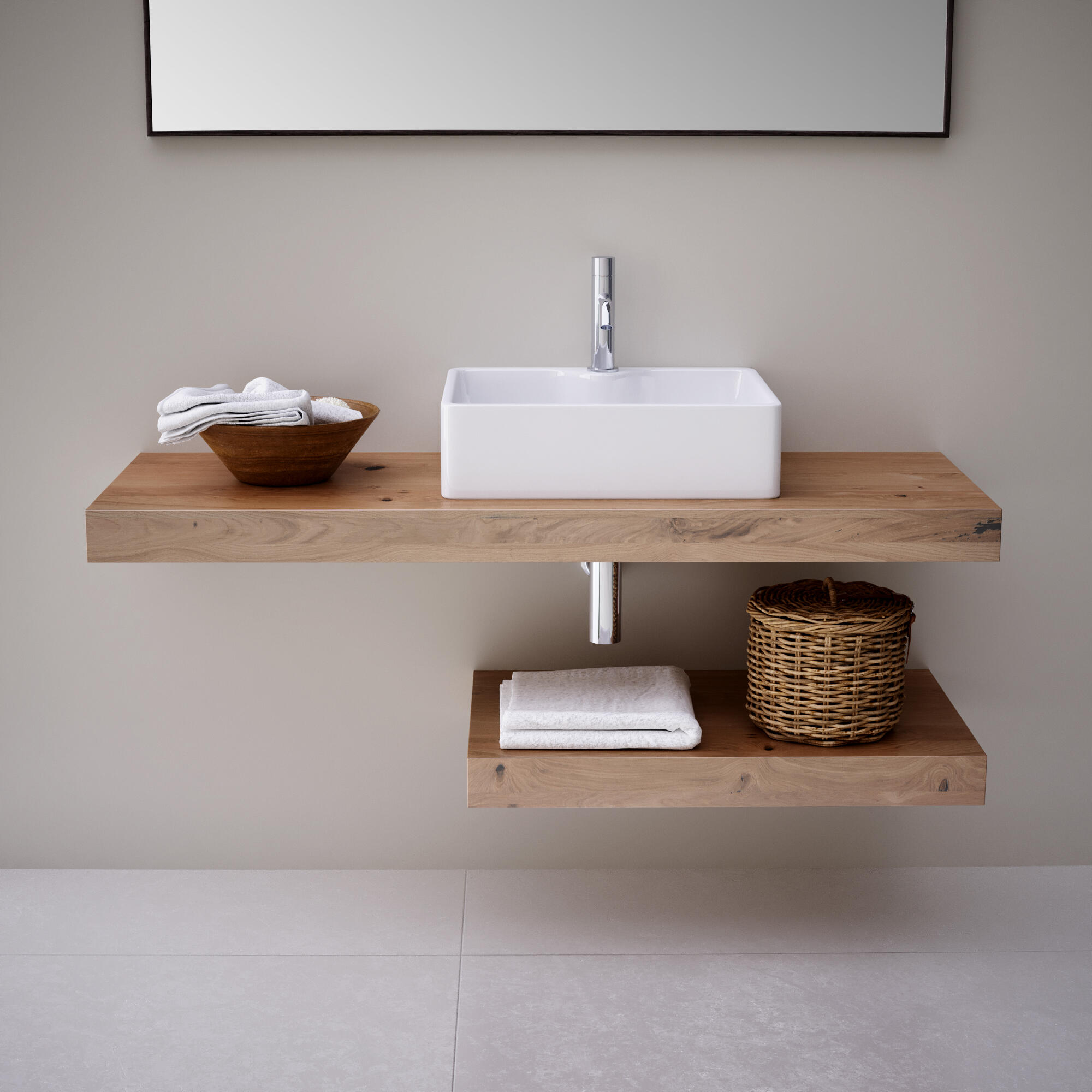 Lavatório de pousar KEZA PORCELANA 48X38X11,2CM - 2