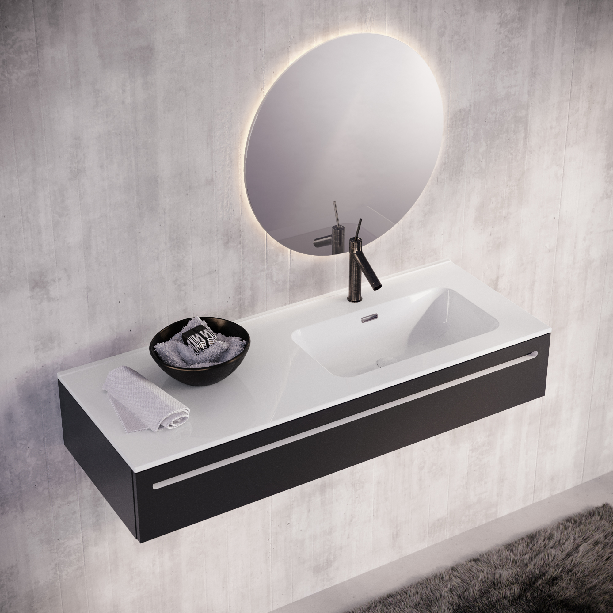 Lavabo encastrado Mia  101x18x46 cm - 2