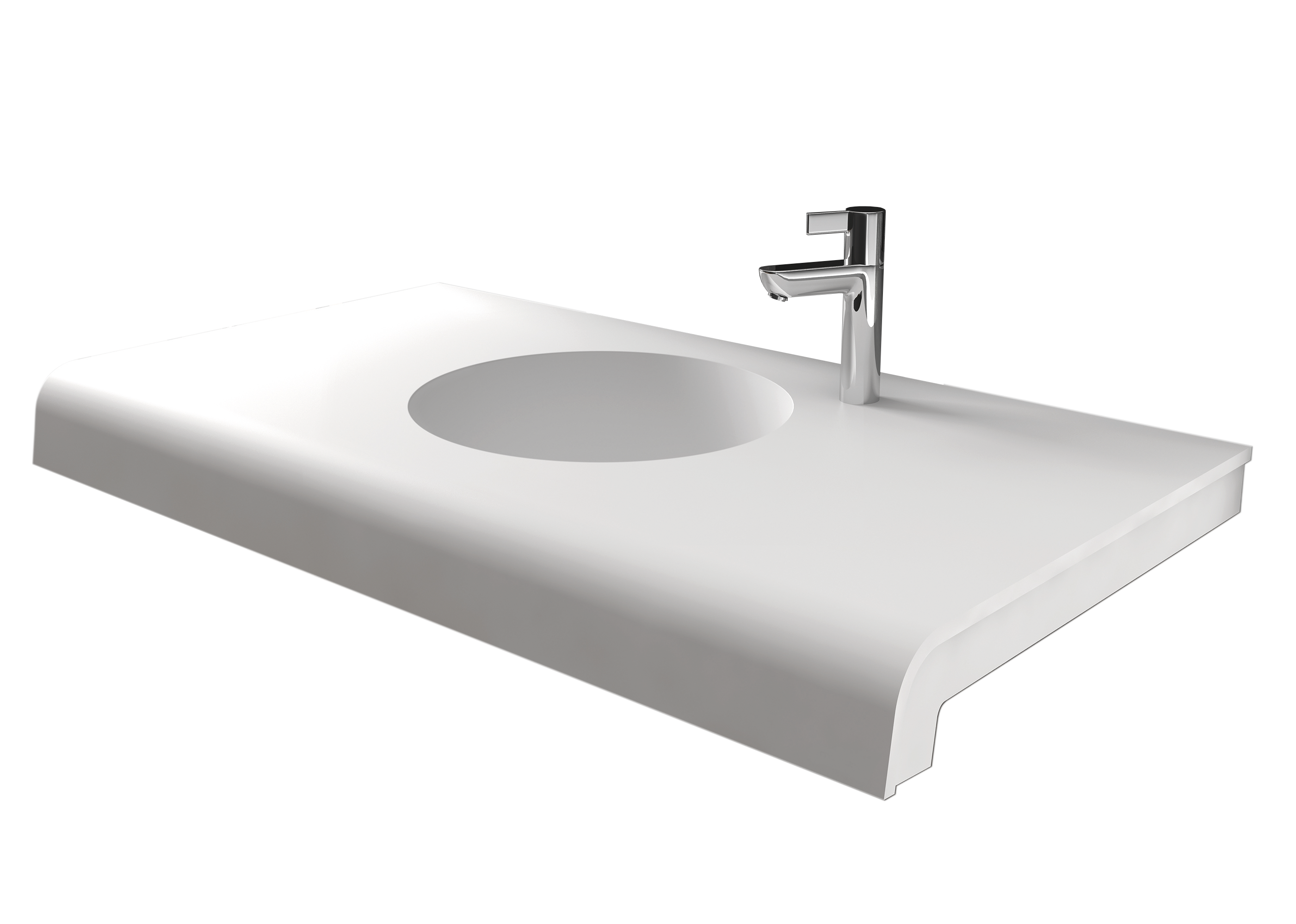 Lavabo suspendido round 1 blanco 120xx48 cm