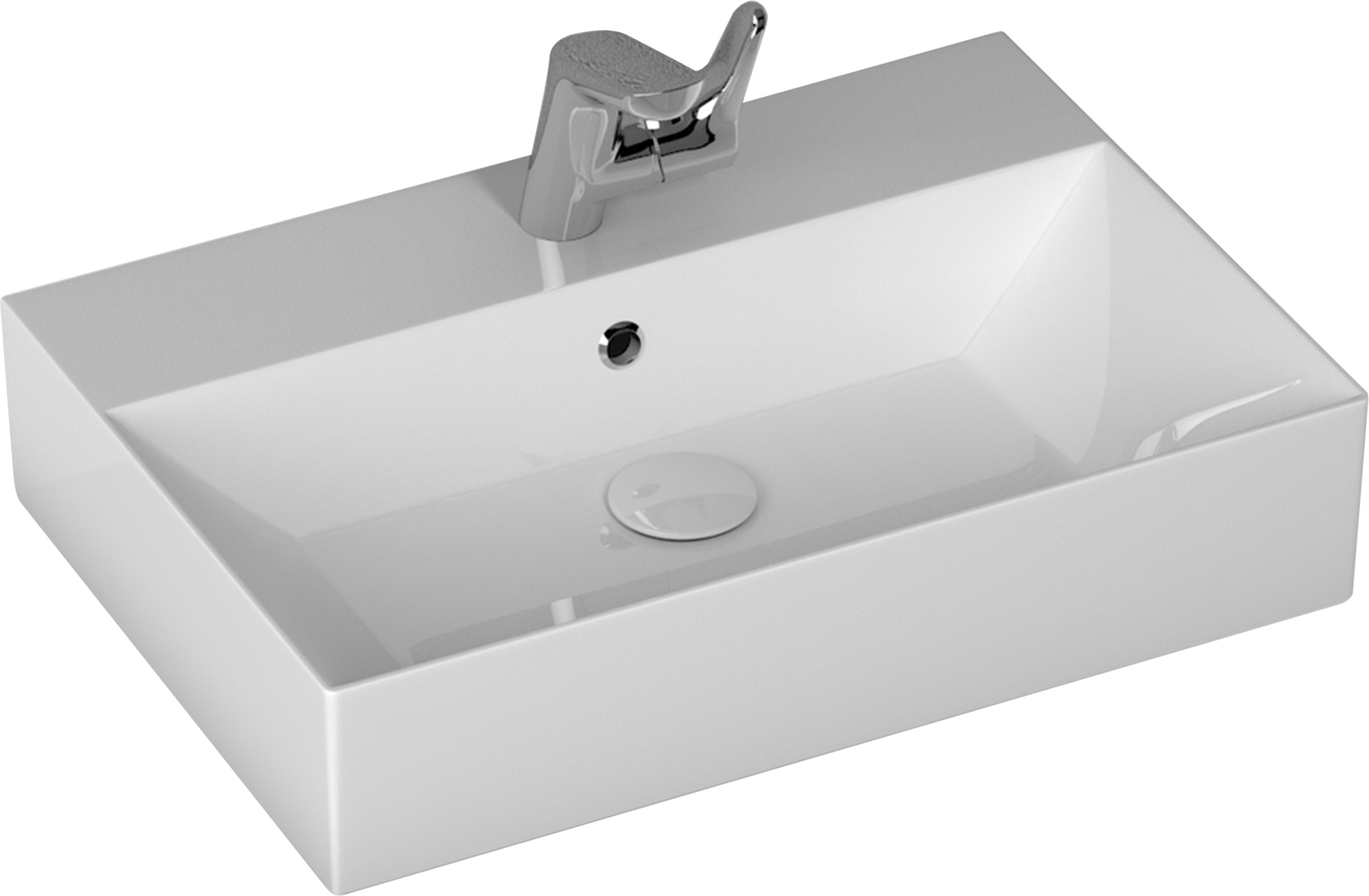 Lavabo suspendido bruselas blanco brillante 60x13.5x60 cm