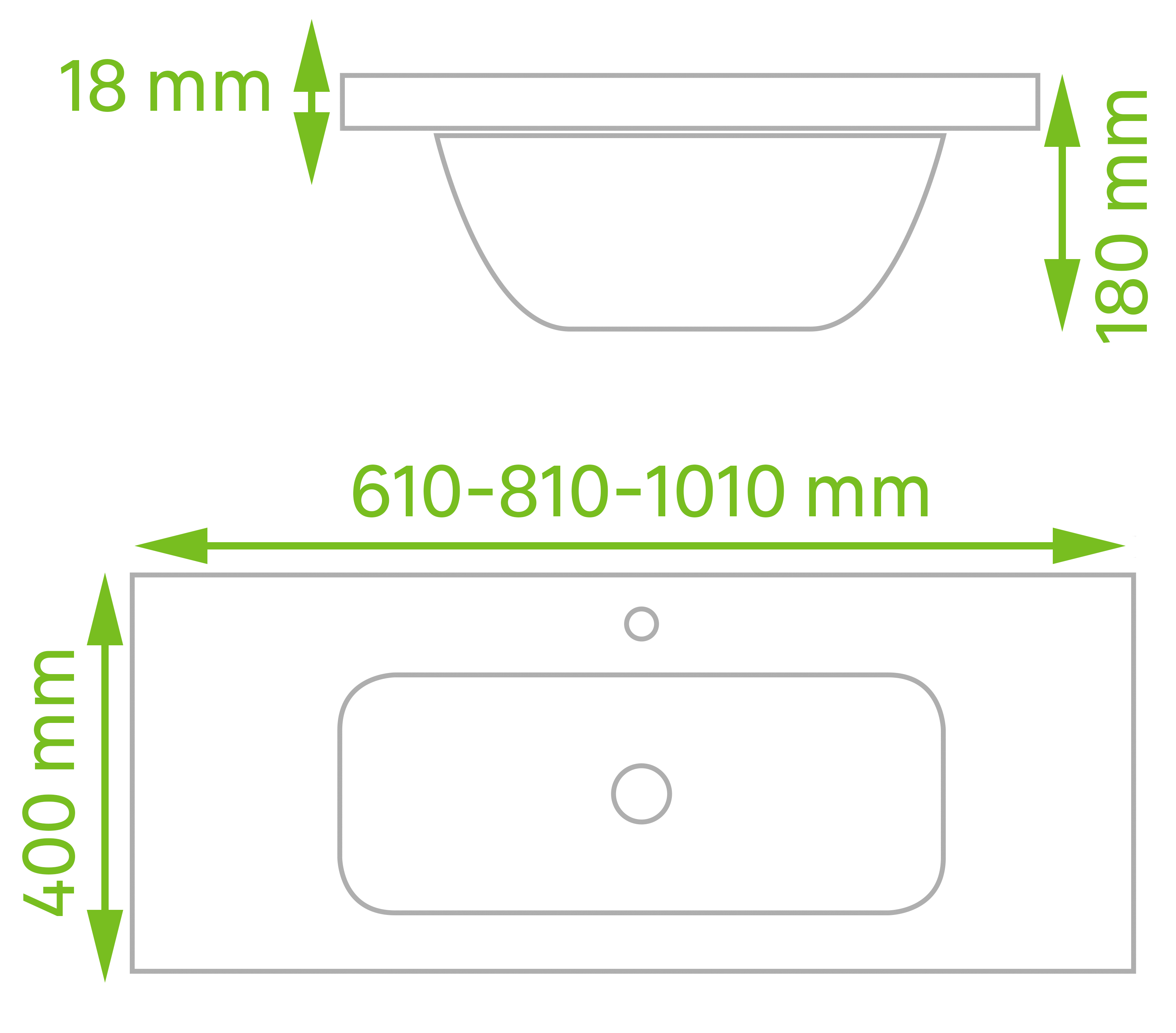 Lavatório de encastrar 81x18x46 cm branco Basins Mia - 4