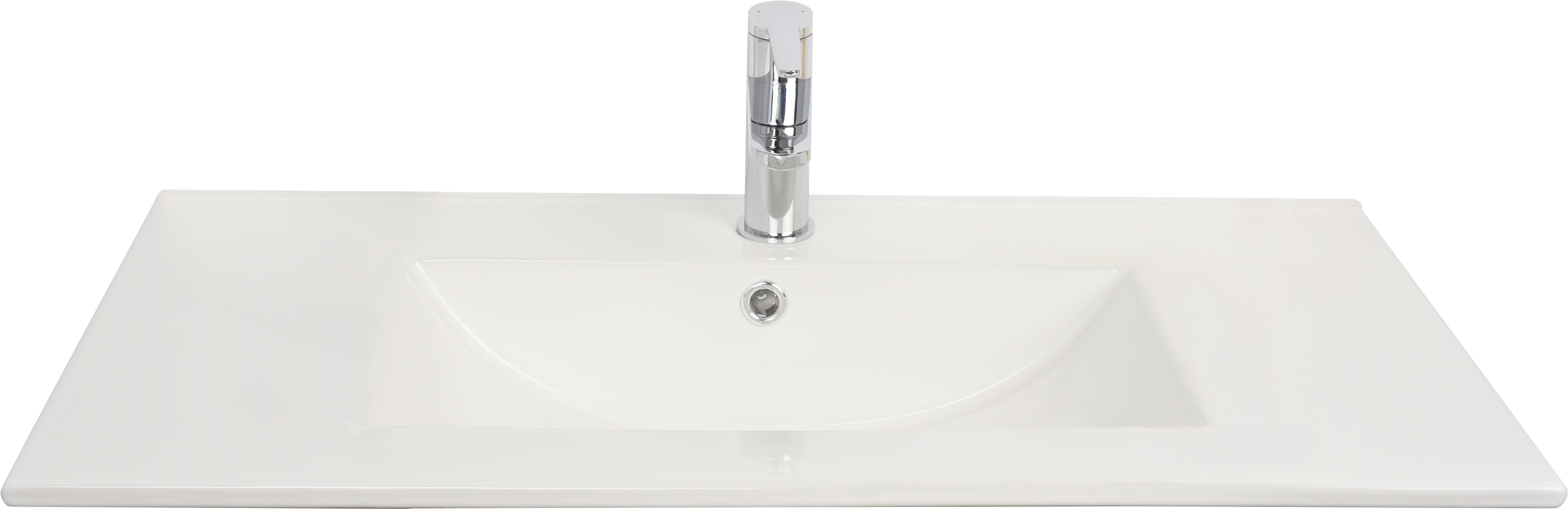 Lavabo a incasso rettangolare vasca centrale Essential L 81 x H 16 x P 46 cm in ceramica bianco lucido - 10