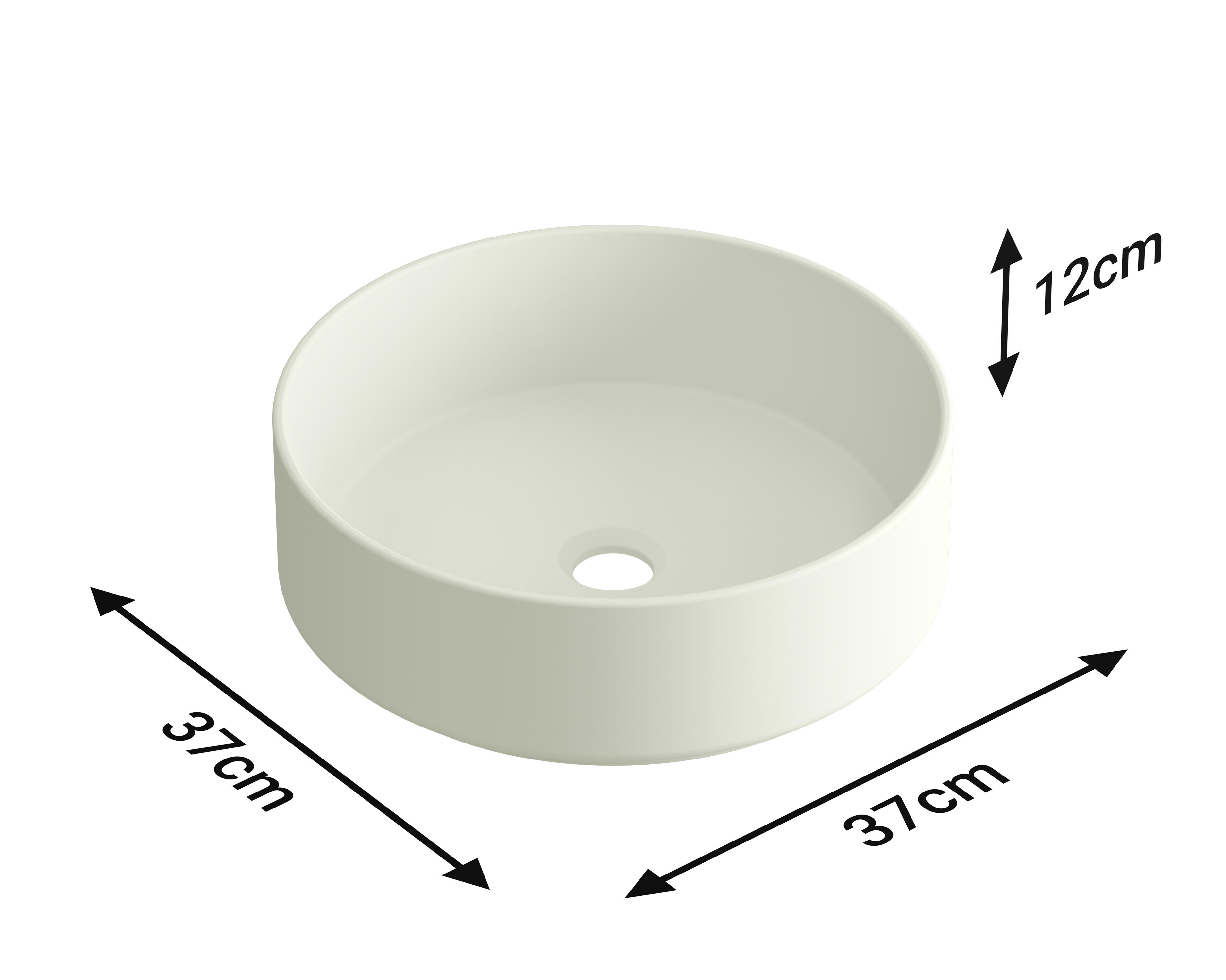 Lavatório de pousar STUDIO 37X12X37CM CREME 5 - 9
