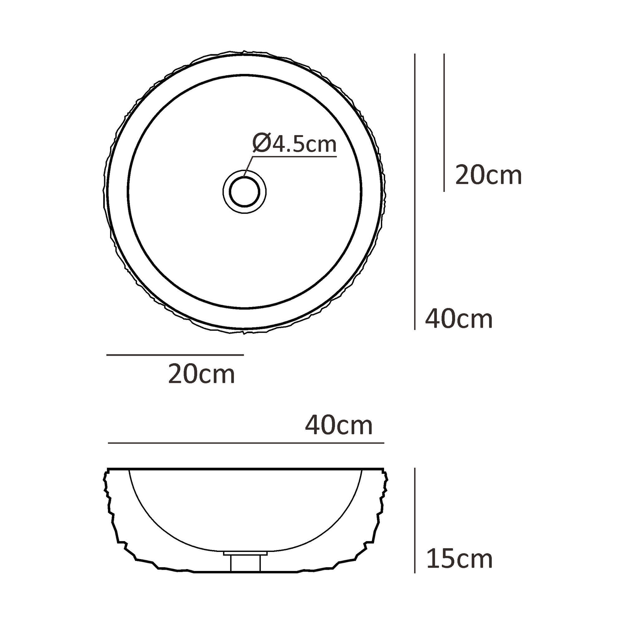 Lavatório de pousar 40 cm bege pedra Aruba - 7