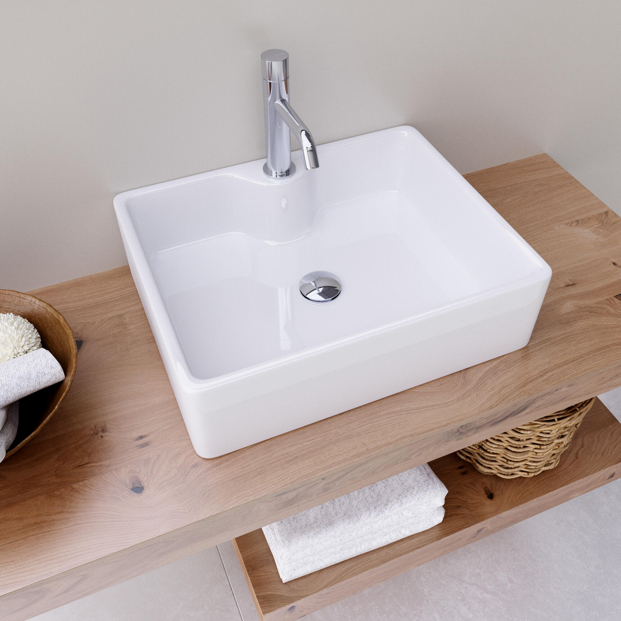 Lavatório de pousar KEZA PORCELANA 48X38X11,2CM - 3