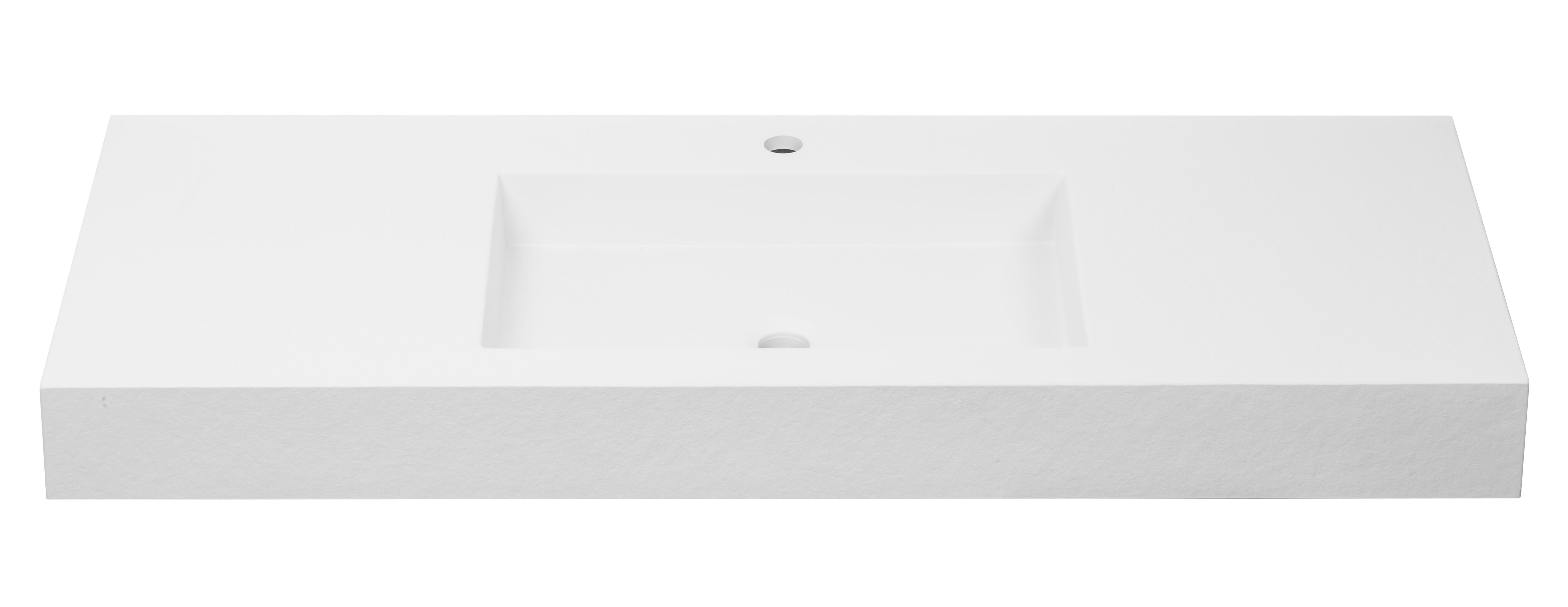 Lavabo suspendido gel coat radiance blanco 120x11.5x46 cm