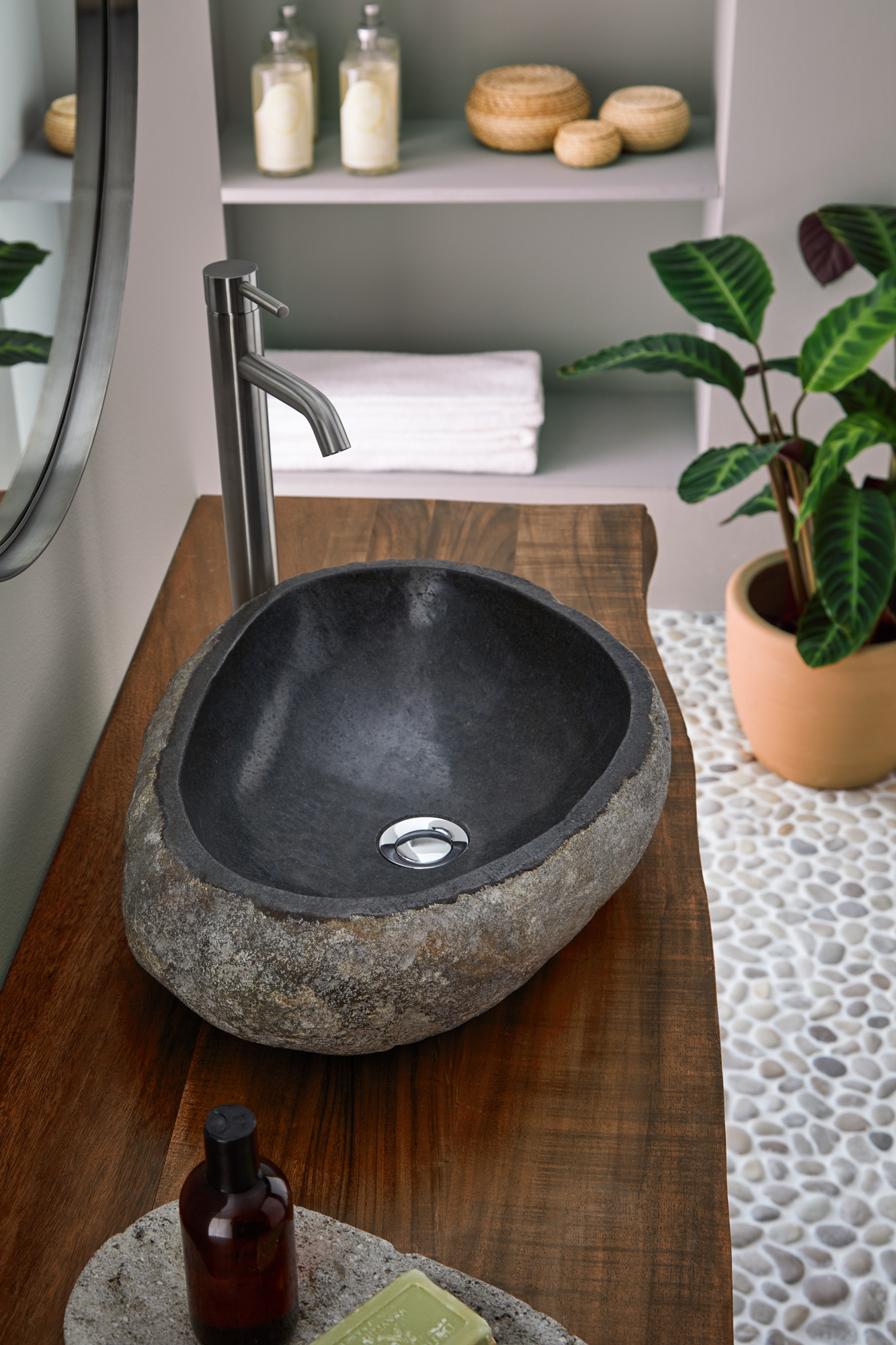 Lavatório de pousar 40x45 cm pedra Rock - 17