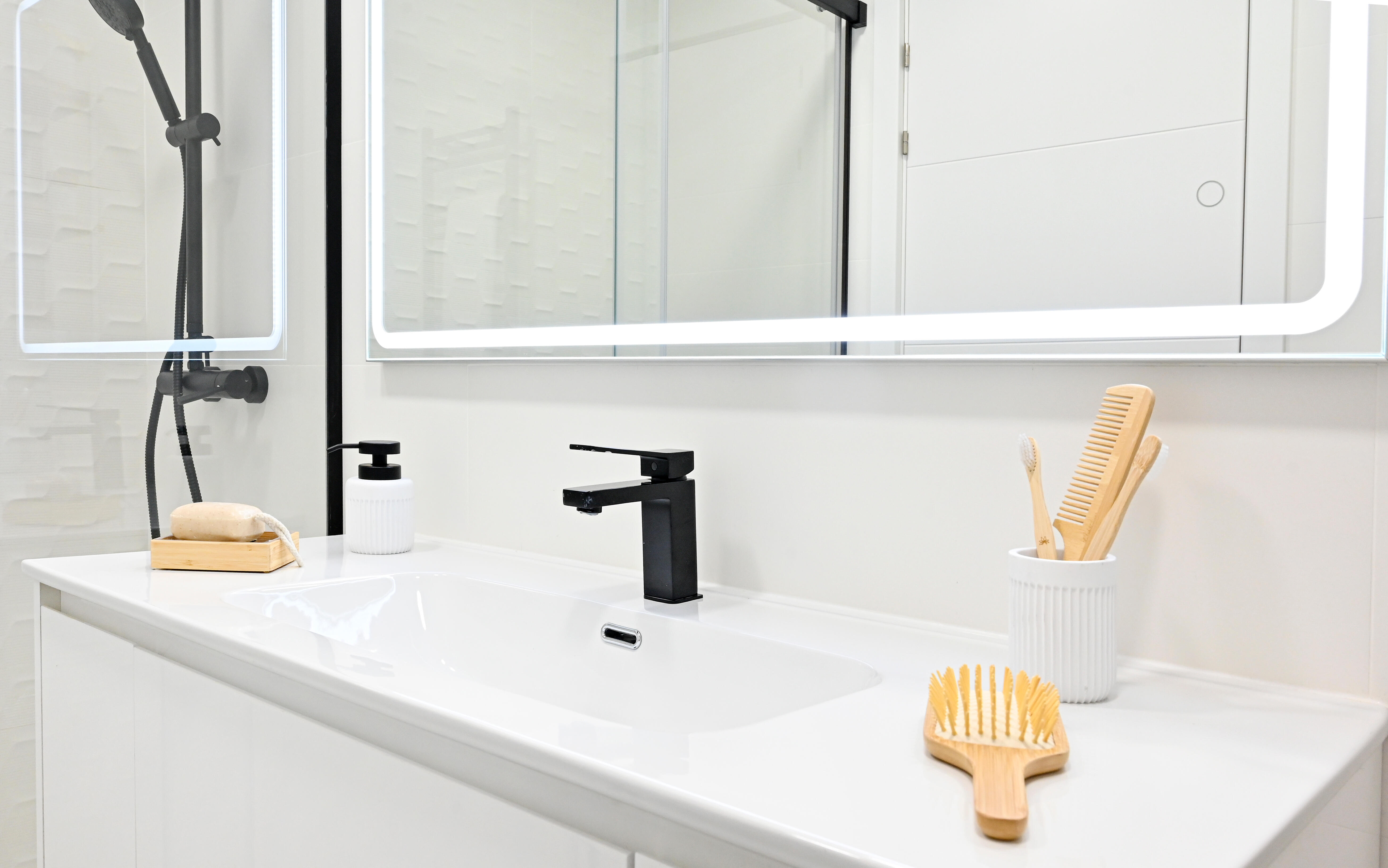 Lavatório de encastrar 121x15x46 cm branco Basins Mia - 5