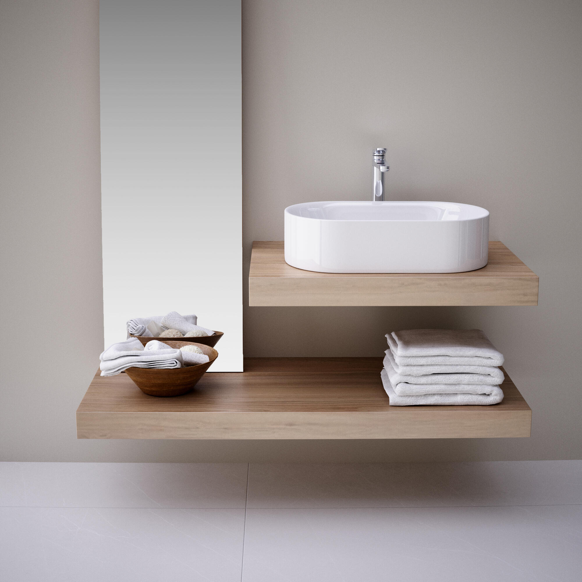 Lavabo de sobreponer Verona  brillante 55x14x12 cm - 2