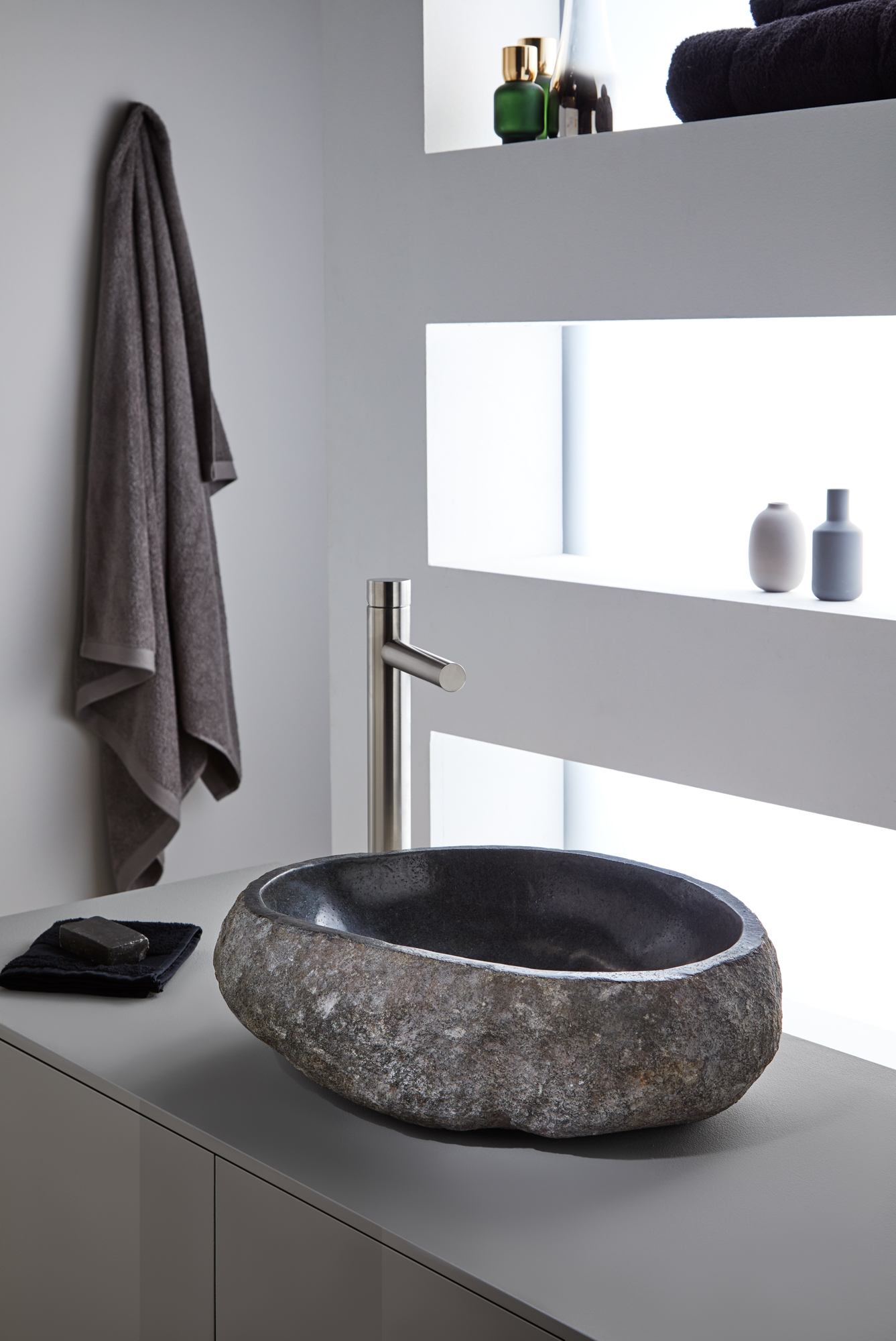 Lavatório de pousar 40x45 cm pedra Rock - 15