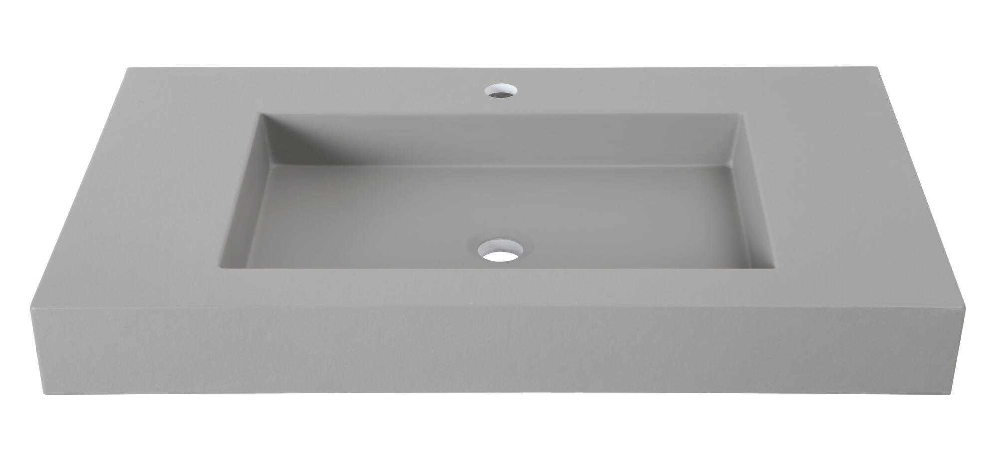 Lavabo suspendido gel coat radiance gris / plata 100x11.5x46 cm