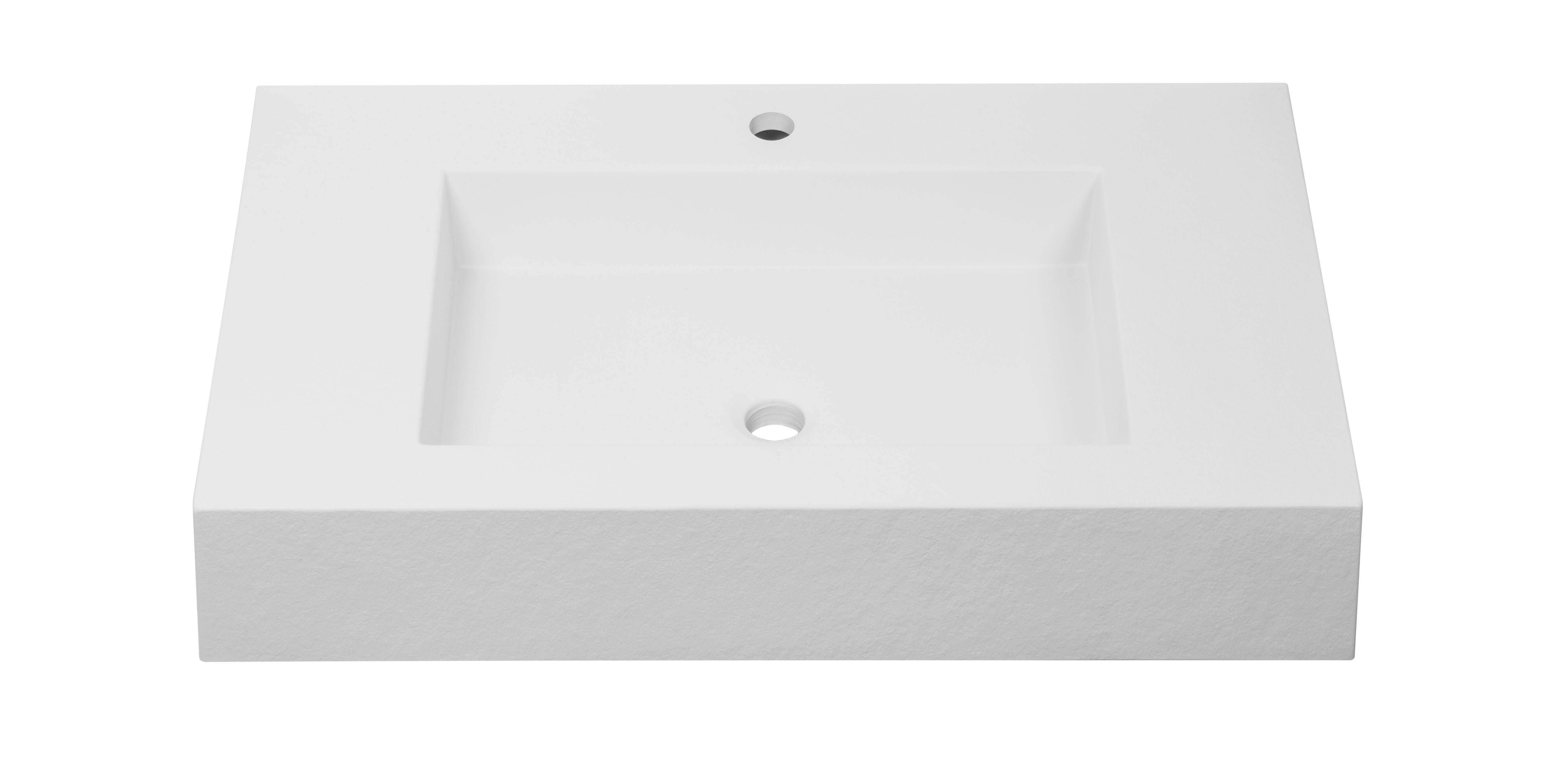 Lavabo suspendido gel coat radiance blanco 70x11.5x46 cm