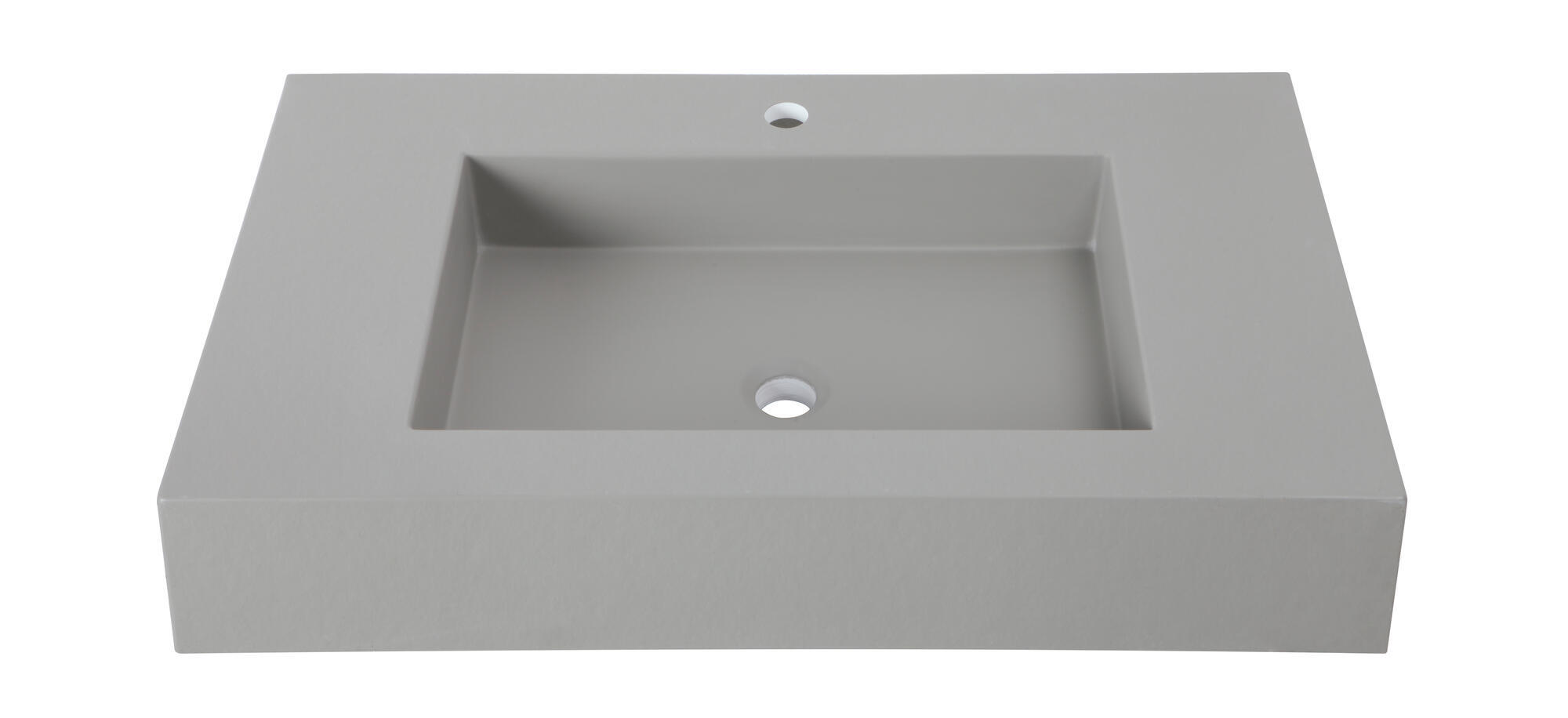 Lavabo suspendido gel coat radiance gris / plata 70x11.5x46 cm