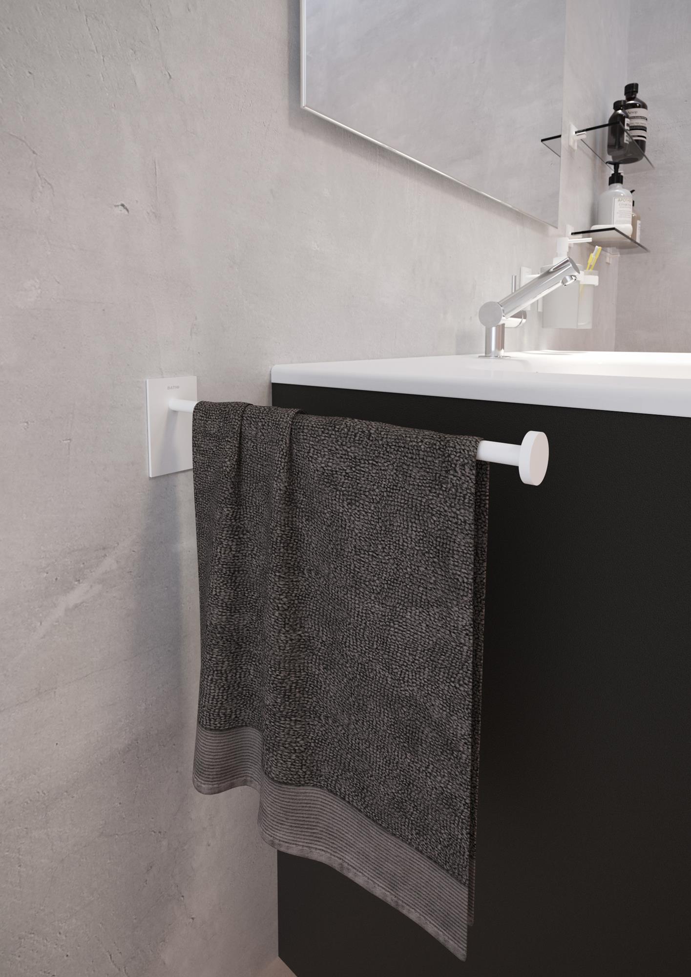 Toallero Stick pintado 4.5x8 cm blanco mate - 6