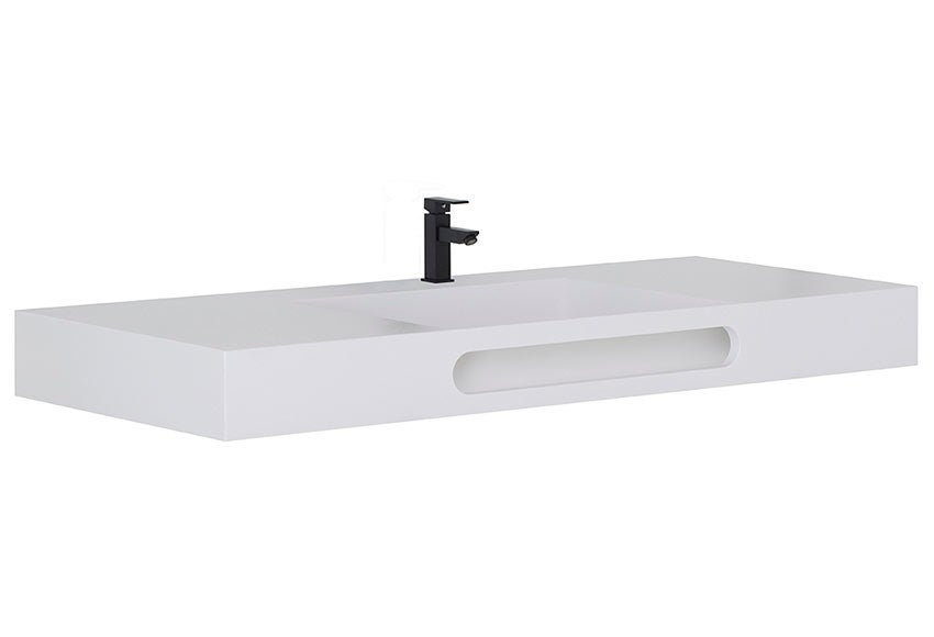 Lavabo suspendido zeus blanco 141x12x46 cm