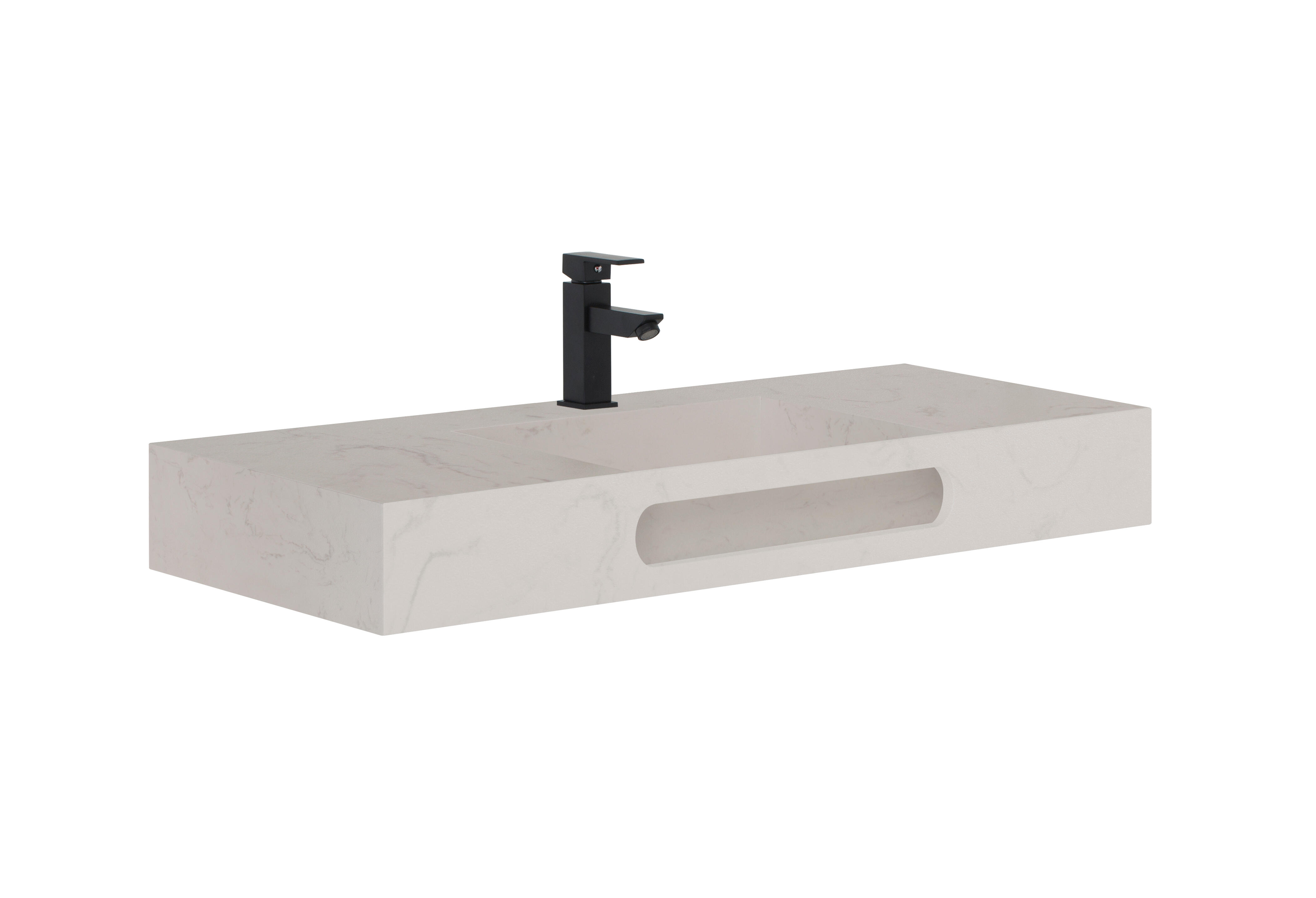 Lavabo suspendido zeus blanco 81x12x46 cm