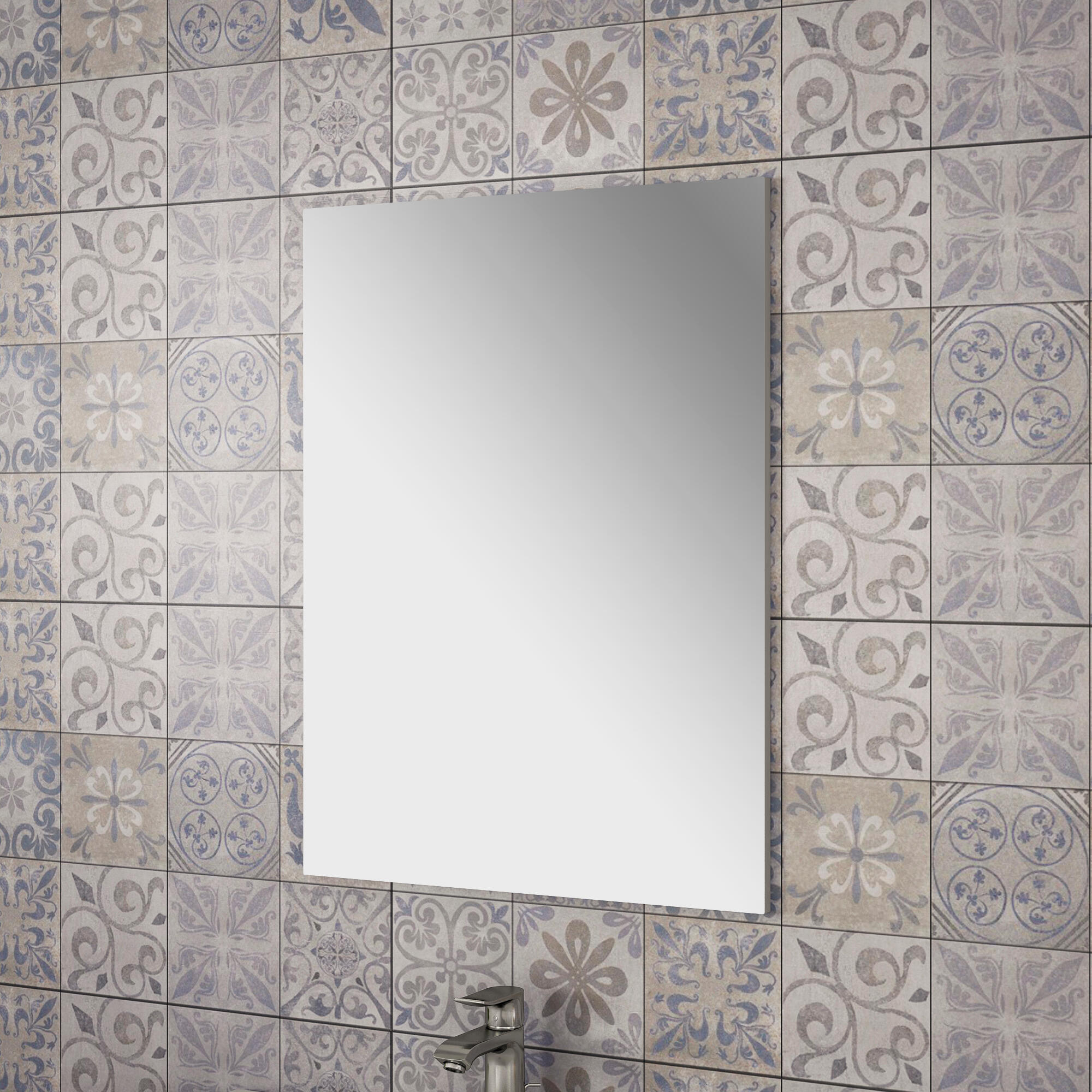 Espejo enmarcado rectangular Lain gris 50 x80 cm - 2