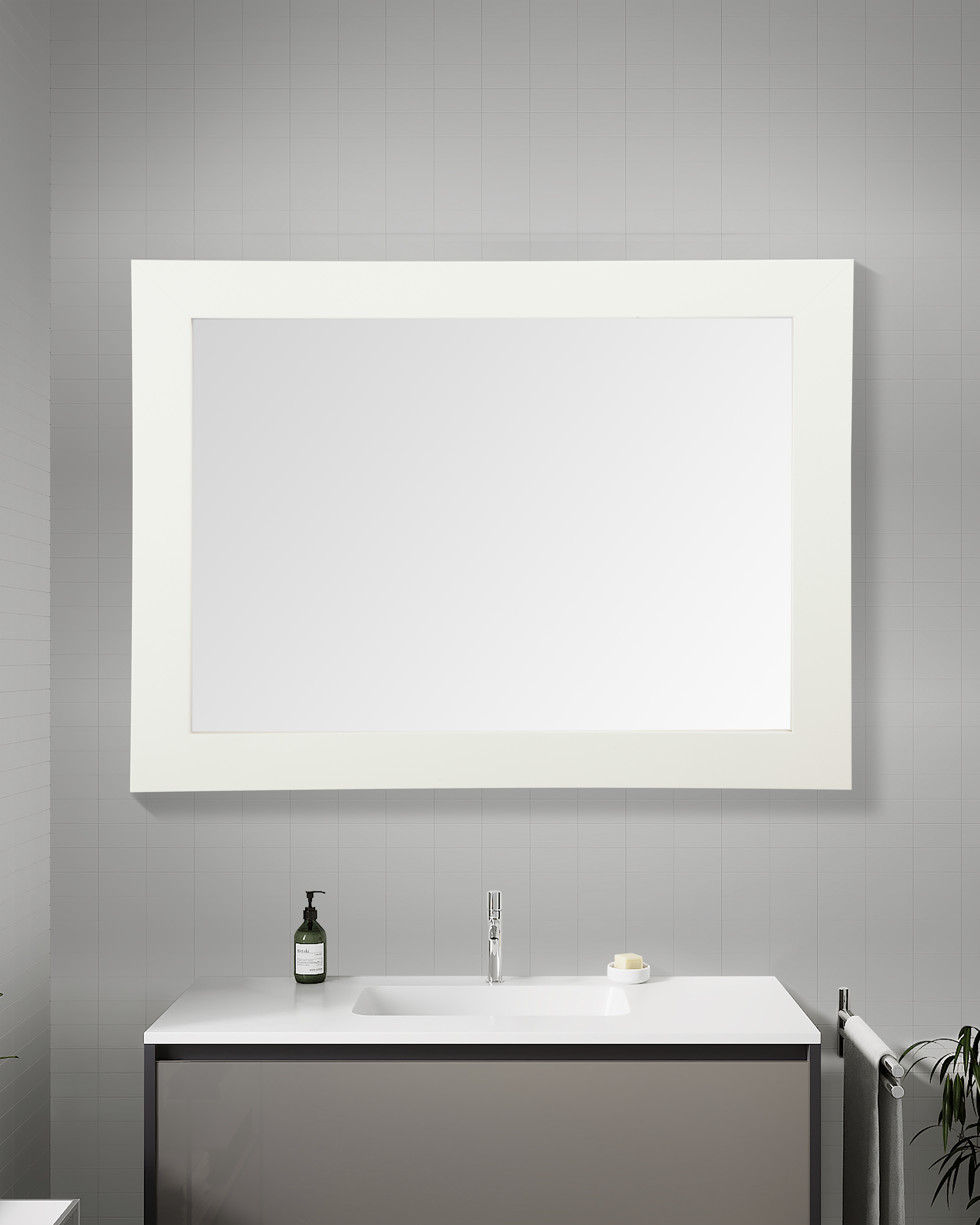 Espejo enmarcado rectangular Roma blanco  60 x80 cm - 2