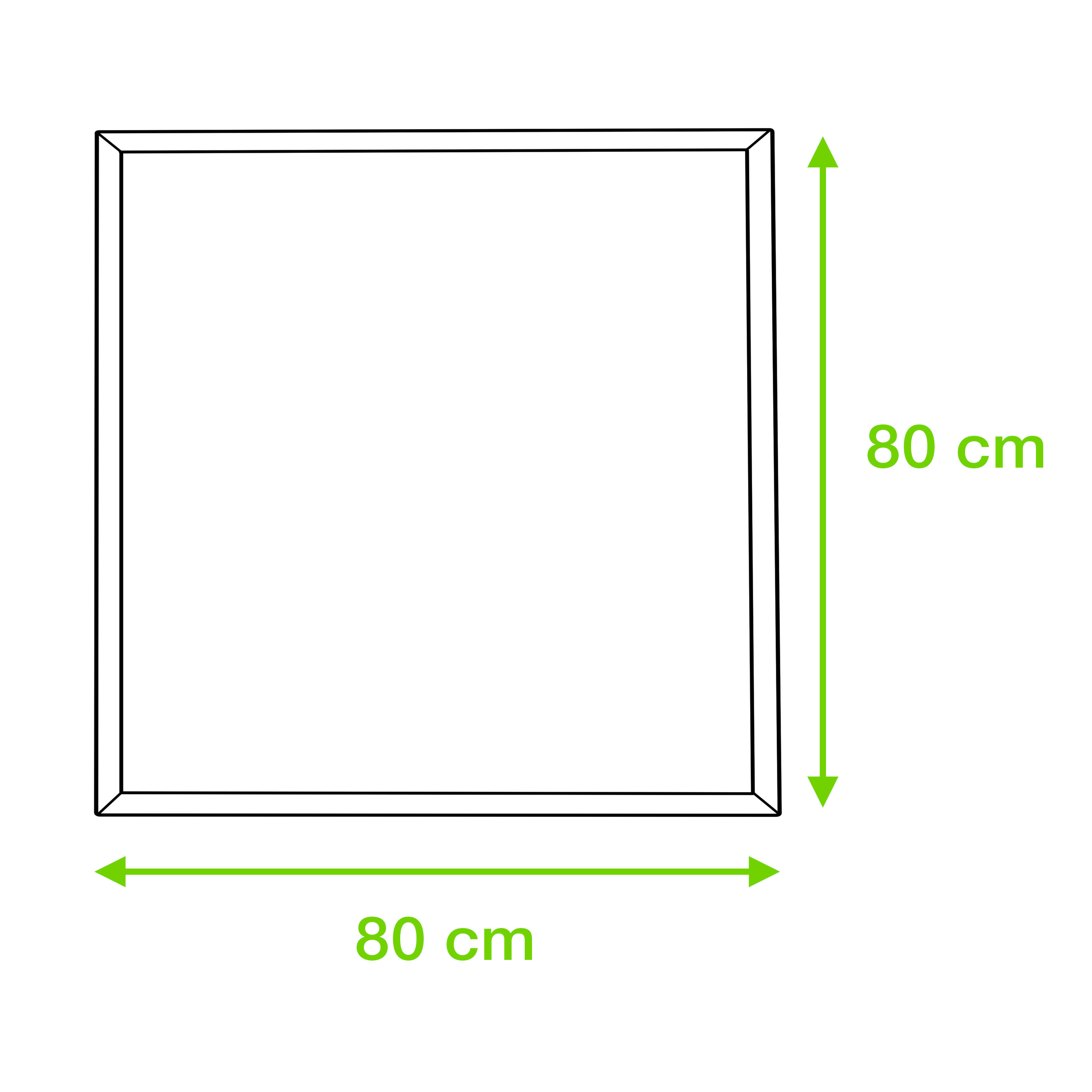 Espejo sin moldura cuadrado Talos  80x80 cm - 3